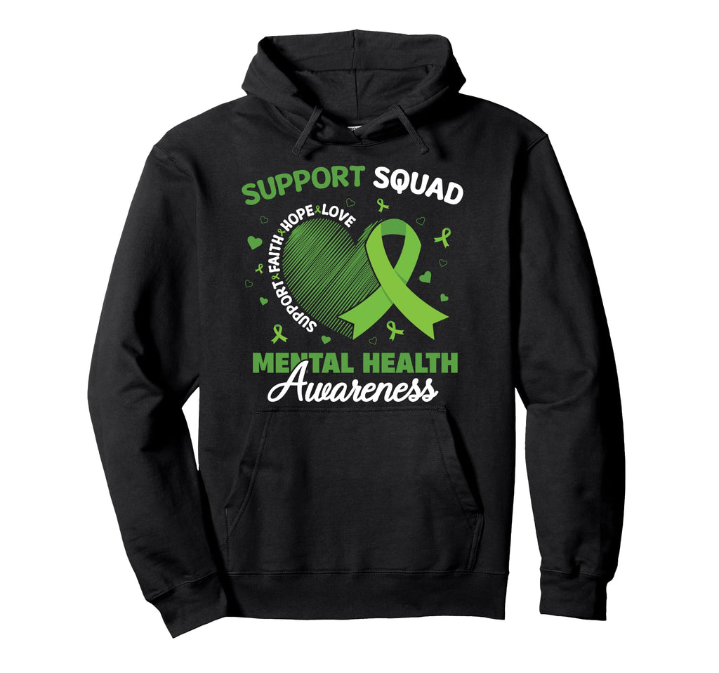Support Squad Sunflower Hair Mental Hoodie - Streetwear Style Unisex - T-Shirt, Sweatshirt, Hoodie
