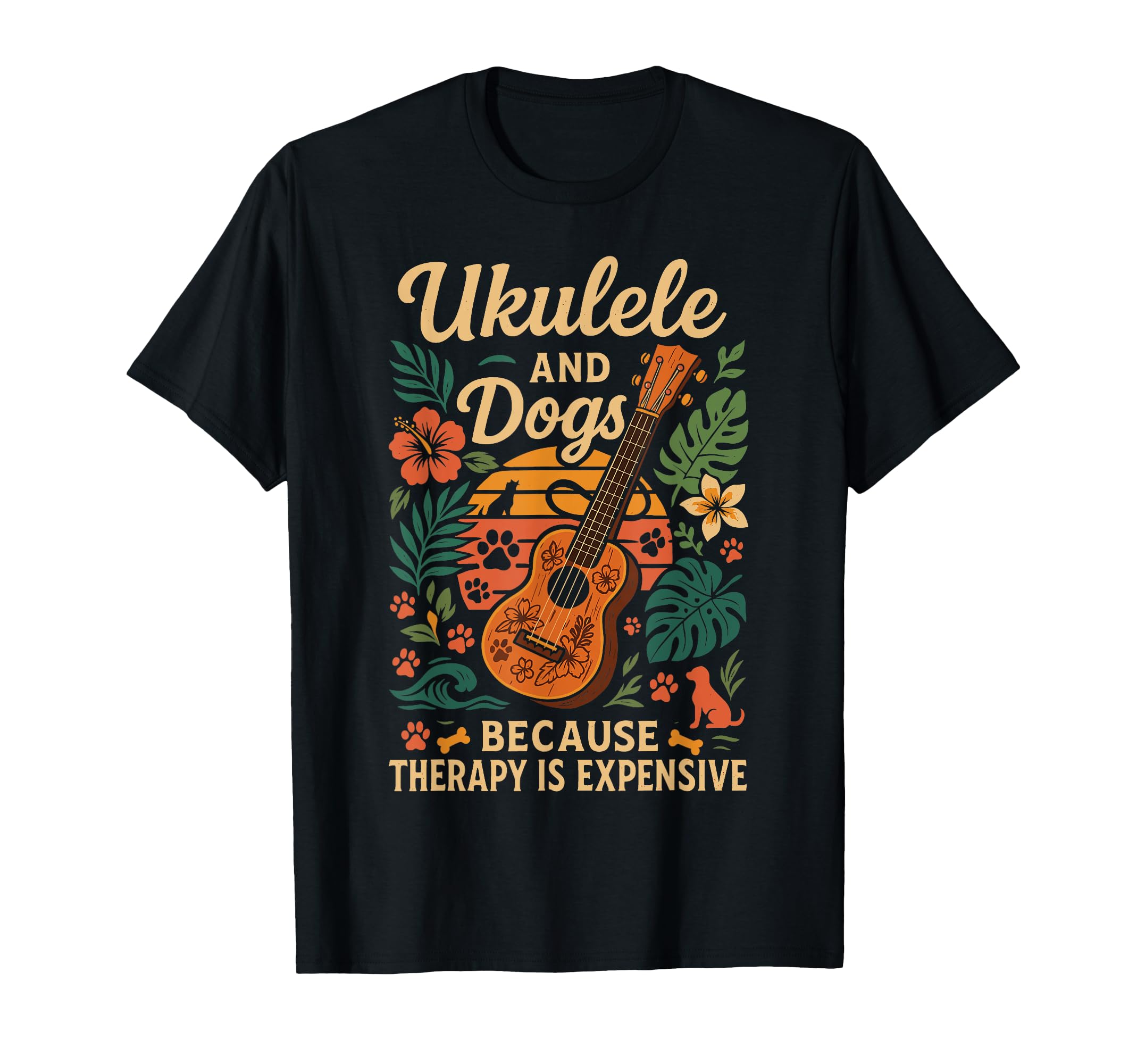 Hawaiian Ukulele Uke Dog Ukulele And T-Shirt - Aesthetic Graphic Men Women - T-Shirt, Sweatshirt, Hoodie