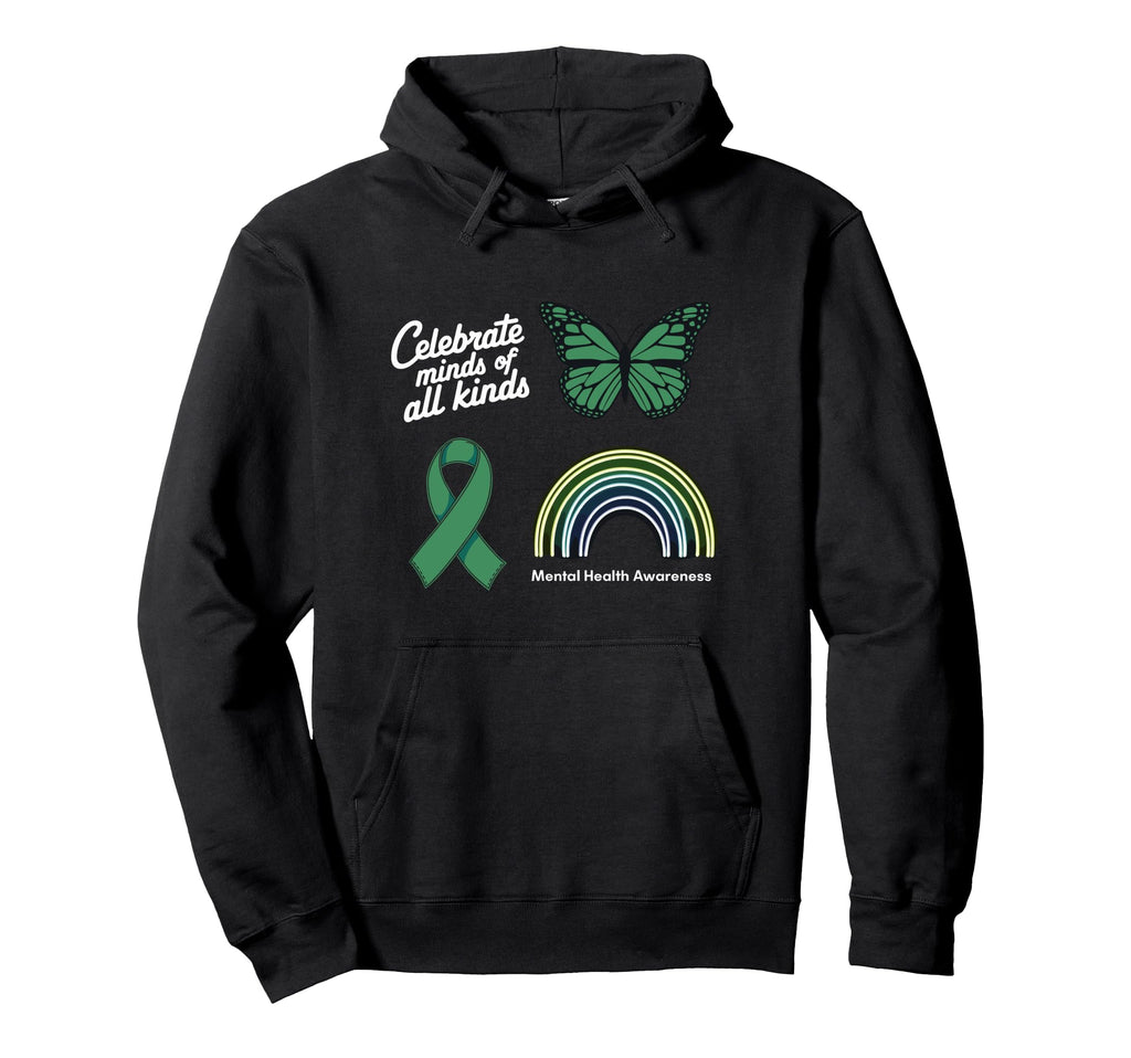 Celebrate Minds All Kinds Mental Hoodie - Custom Art Print for Adults - T-Shirt, Sweatshirt, Hoodie
