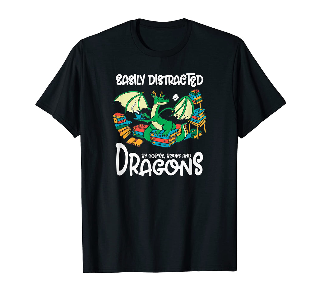 Easily Distracted Coffee Books And T-Shirt - Trendy Graphic for Adults - T-Shirt, Sweatshirt, Hoodie