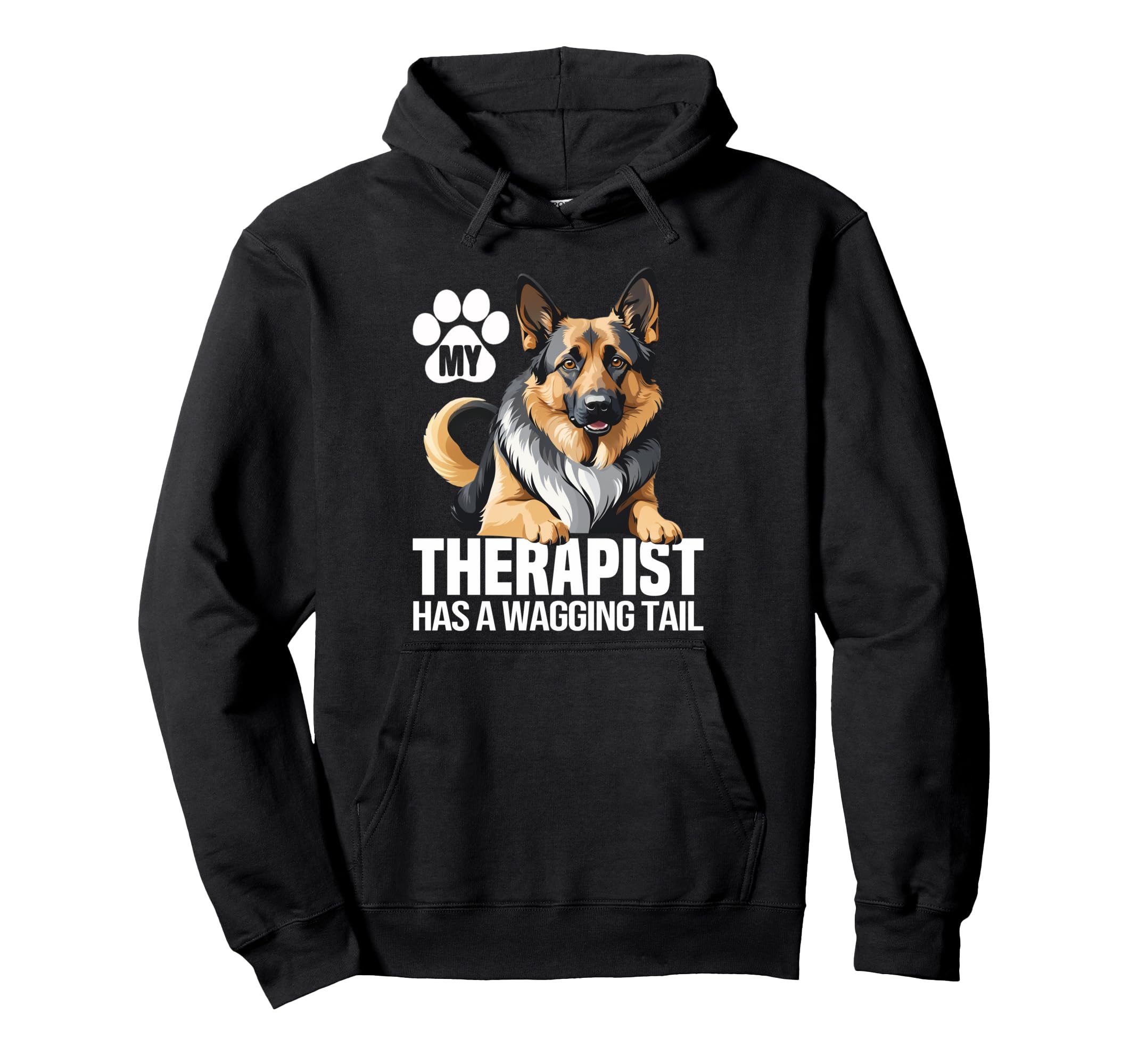 Funny Therapy Service Dog German Shepherd Hoodie - Graphic Print Unisex - T-Shirt, Sweatshirt, Hoodie