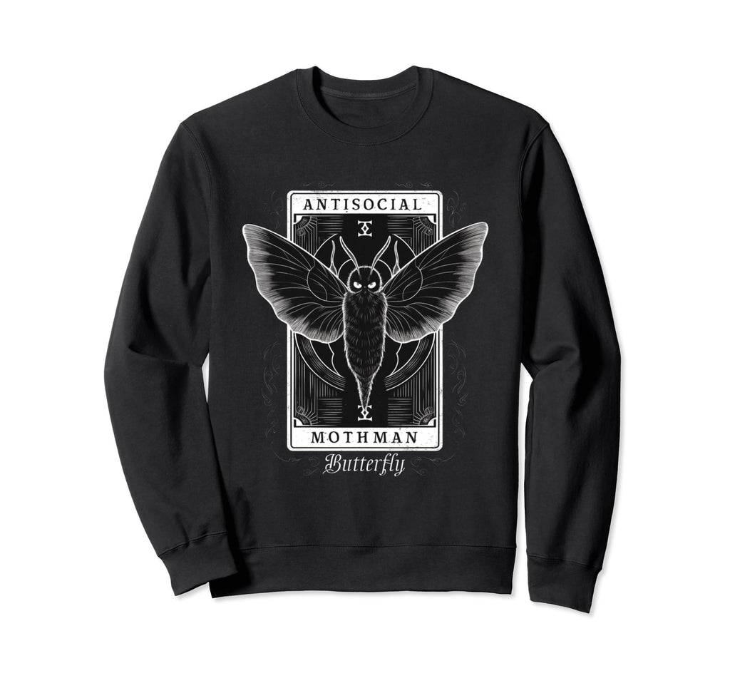 Antisocial Butterfly Fairy Grunge Sweatshirt - Minimalist Print for Adults - T-Shirt, Sweatshirt, Hoodie