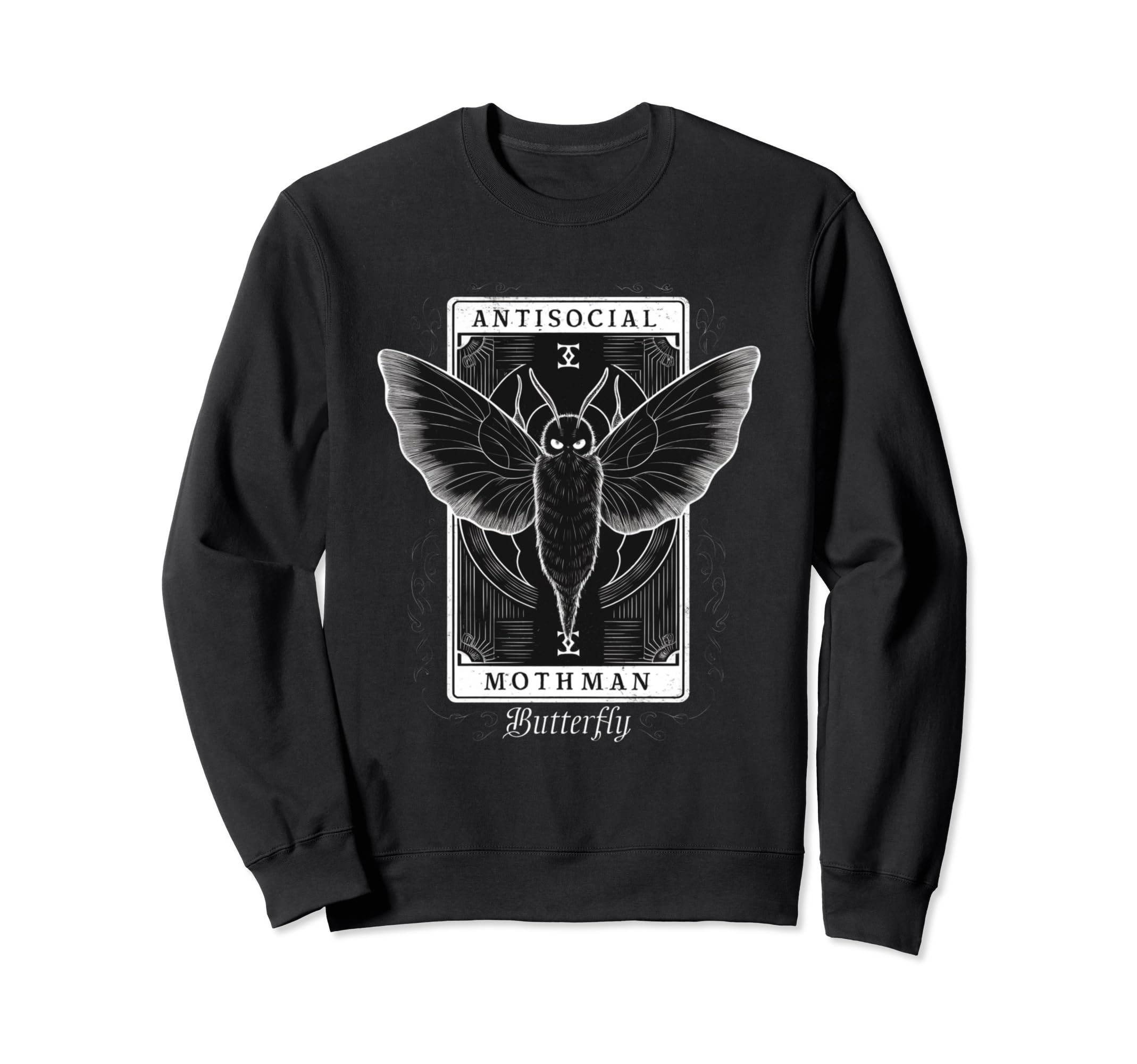 Antisocial Butterfly Fairy Grunge Sweatshirt - Minimalist Print for Adults - T-Shirt, Sweatshirt, Hoodie