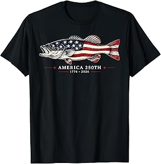 250 Years America 1776 2026 Fishing USA Flag 250th Birthday T-Shirt Unisex T-shirt, Sweatshirt, Hoodie, Long Sleeve Tee - T-Shirt, Sweatshirt, Hoodie