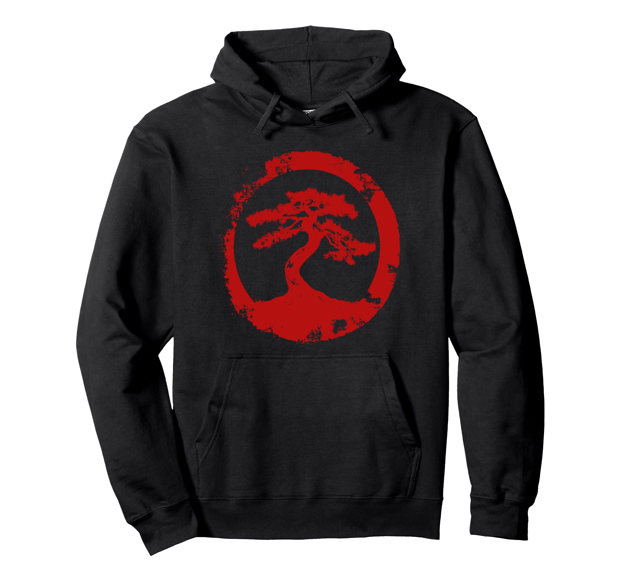 Bonsai Tree Silhouette Enso Circle Zen Hoodie - Novelty Apparel Unisex - T-Shirt, Sweatshirt, Hoodie