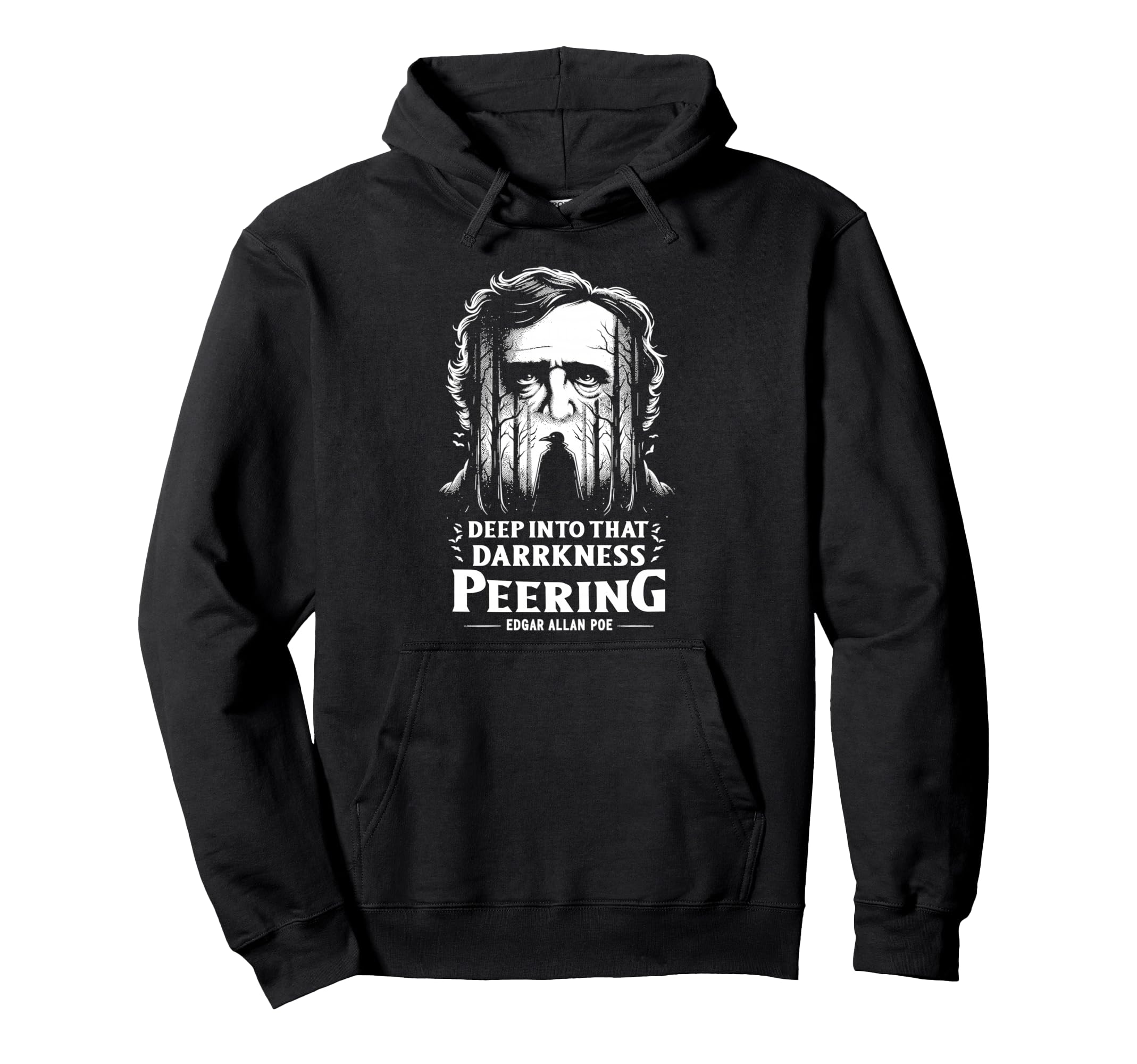 Edgar Allan Poe Raven Gothic Literature Hoodie - Graphic Print for Adults - T-Shirt, Sweatshirt, Hoodie