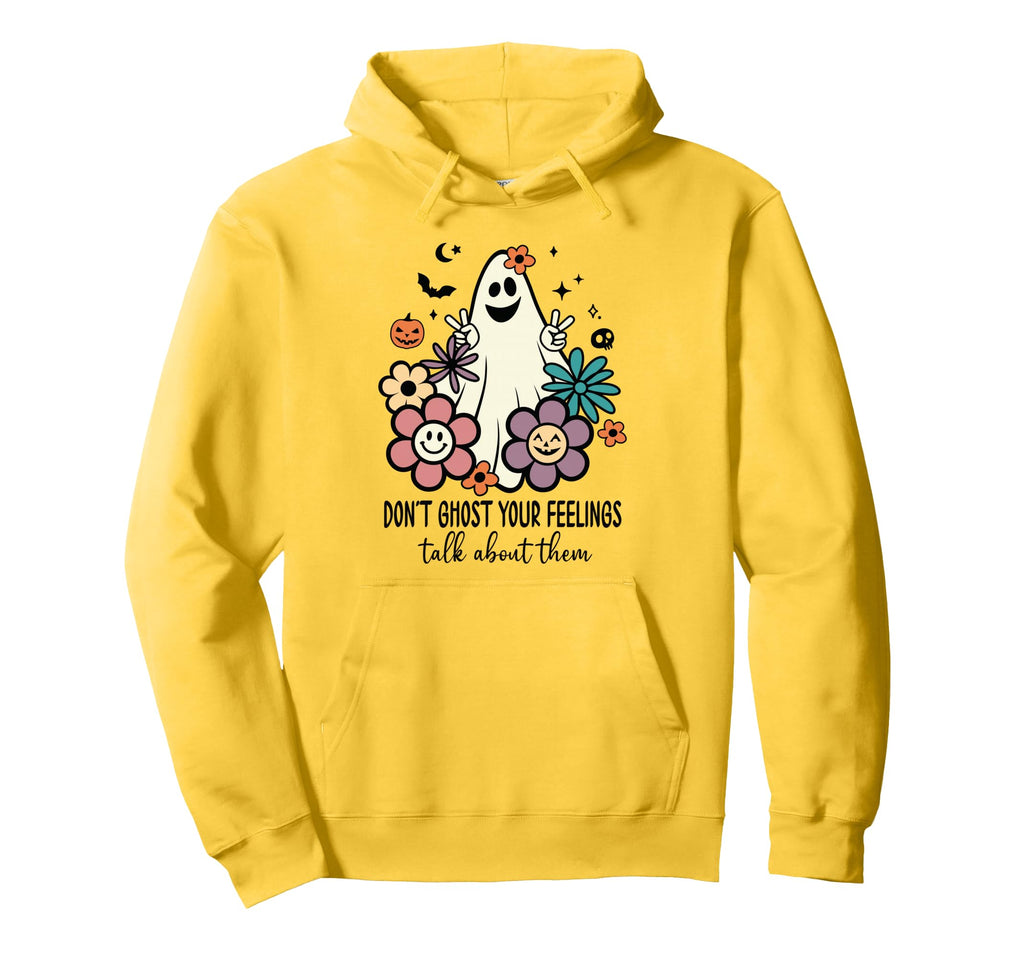 Dont Ghost Your Feelings Halloween Hoodie - Trendy Graphic for Adults - T-Shirt, Sweatshirt, Hoodie