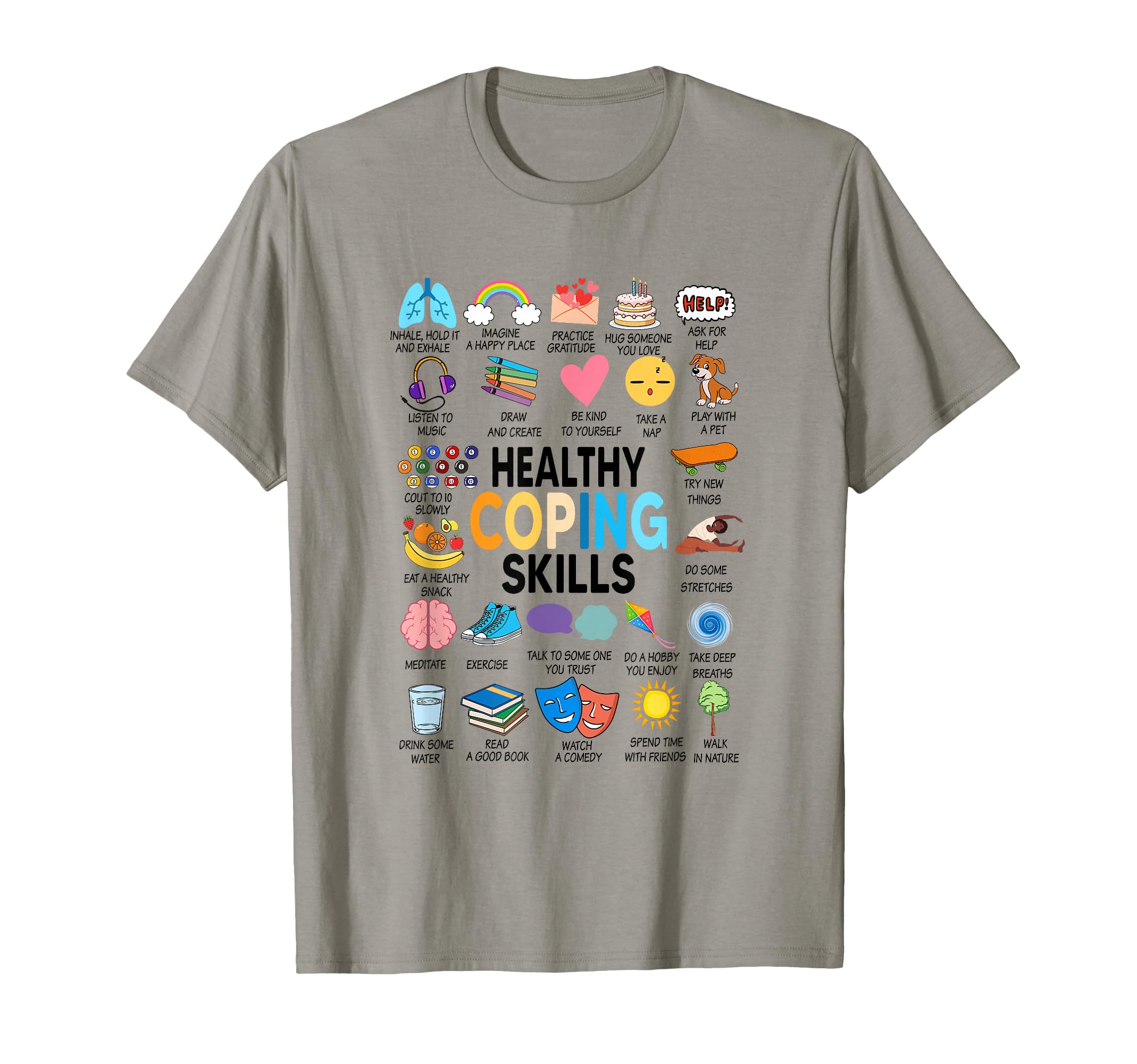 Healthy Coping Skills Psychologist Mental T-Shirt - Trendy Graphic Unisex - T-Shirt, Sweatshirt, Hoodie