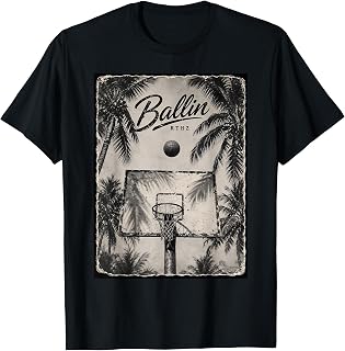 Retro Palm Trees Basketball Hoops T-Shirt Unisex T-shirt, Sweatshirt, Hoodie, Long Sleeve Tee - T-Shirt, Sweatshirt, Hoodie