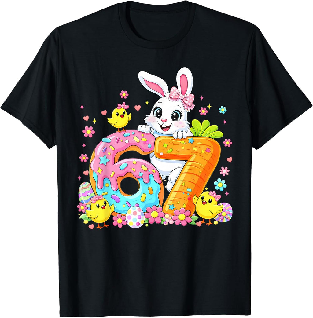 Cute Rabbit Bunny Floral Easter Women Girl Shirts Unisex T-shirt, Sweatshirt, Hoodie, Long Sleeve Tee - T-Shirt, Sweatshirt, Hoodie
