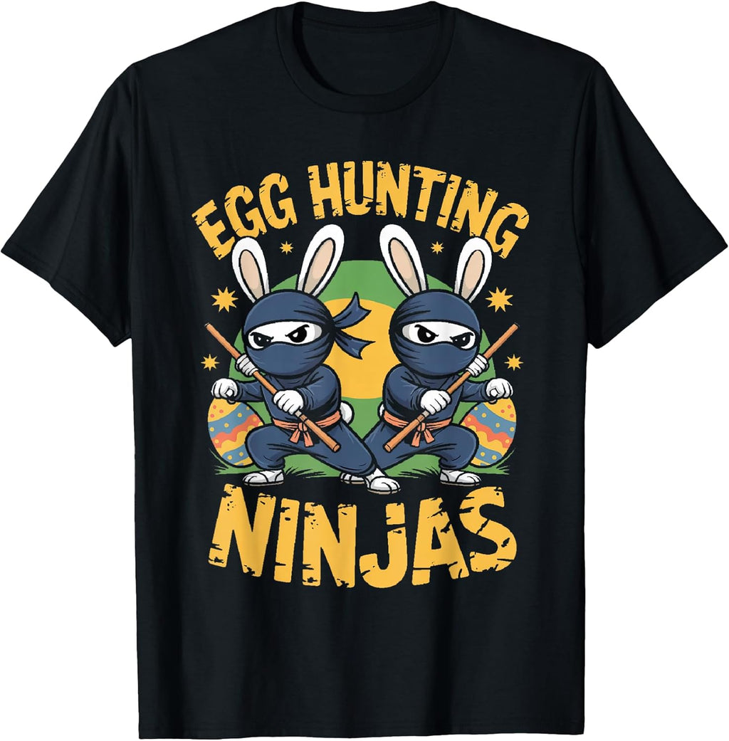 Easter Egg Hunting Ninja Bunny Novelty Merch Unisex T-shirt, Sweatshirt, Hoodie, Long Sleeve Tee - T-Shirt, Sweatshirt, Hoodie