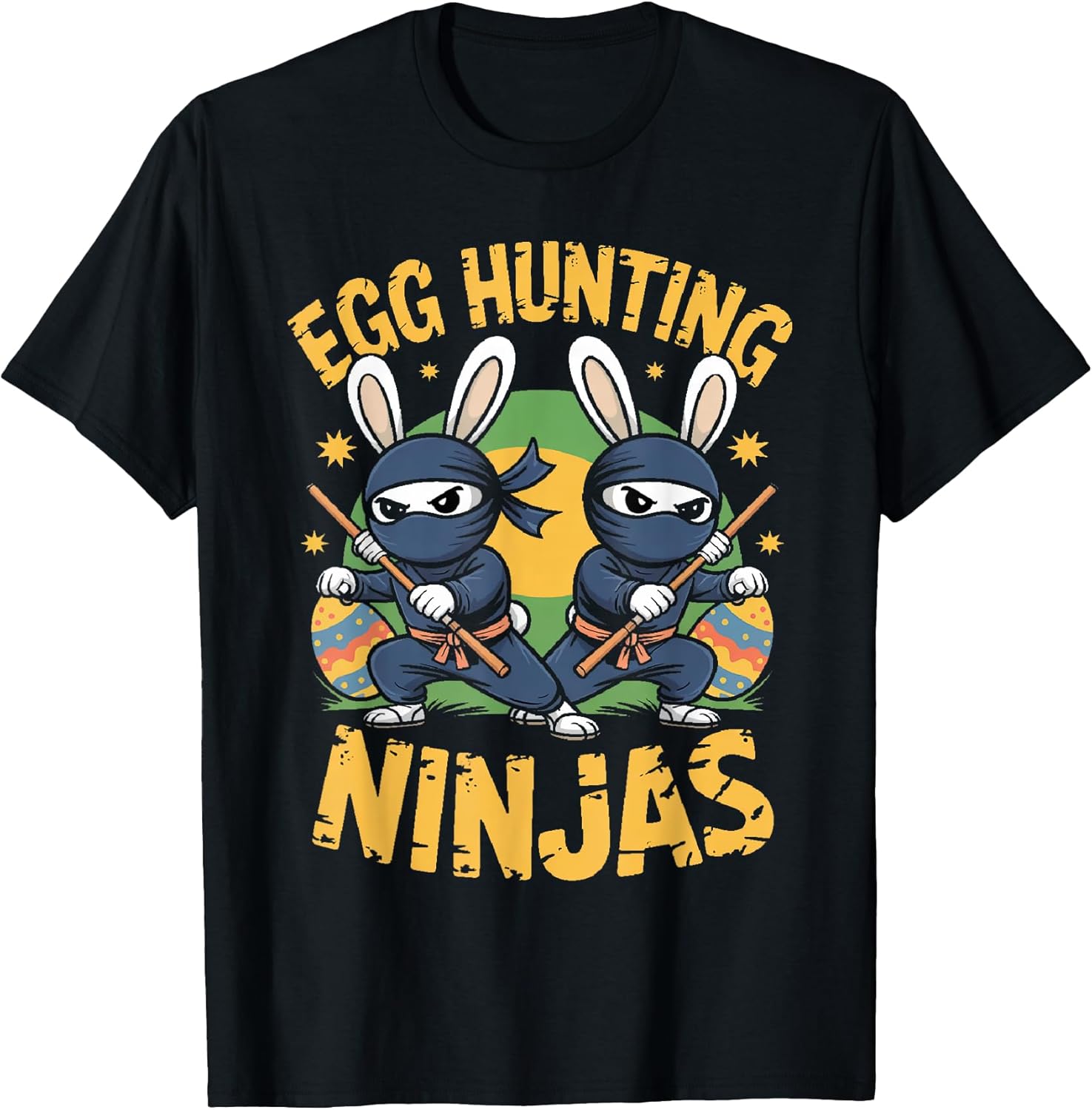 Easter Egg Hunting Ninja Bunny Novelty Merch Unisex T-shirt, Sweatshirt, Hoodie, Long Sleeve Tee - T-Shirt, Sweatshirt, Hoodie