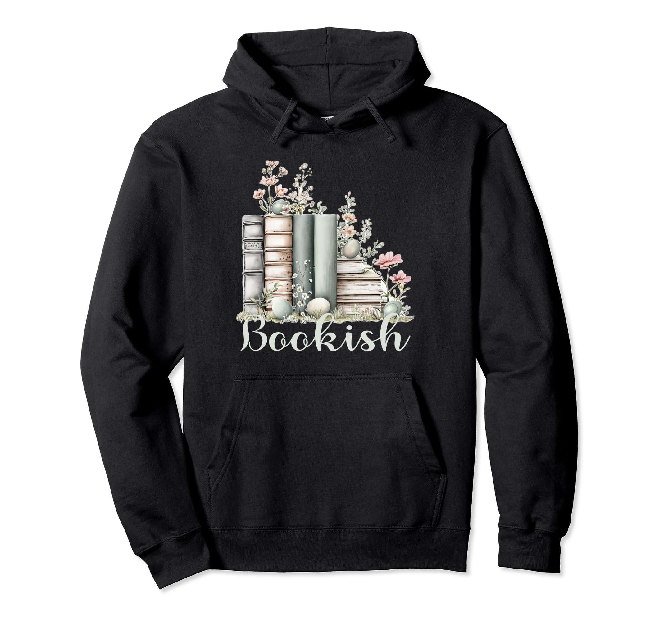 Bookish Floral Books Spring Aesthetic Hoodie - Novelty Apparel for Adults - T-Shirt, Sweatshirt, Hoodie