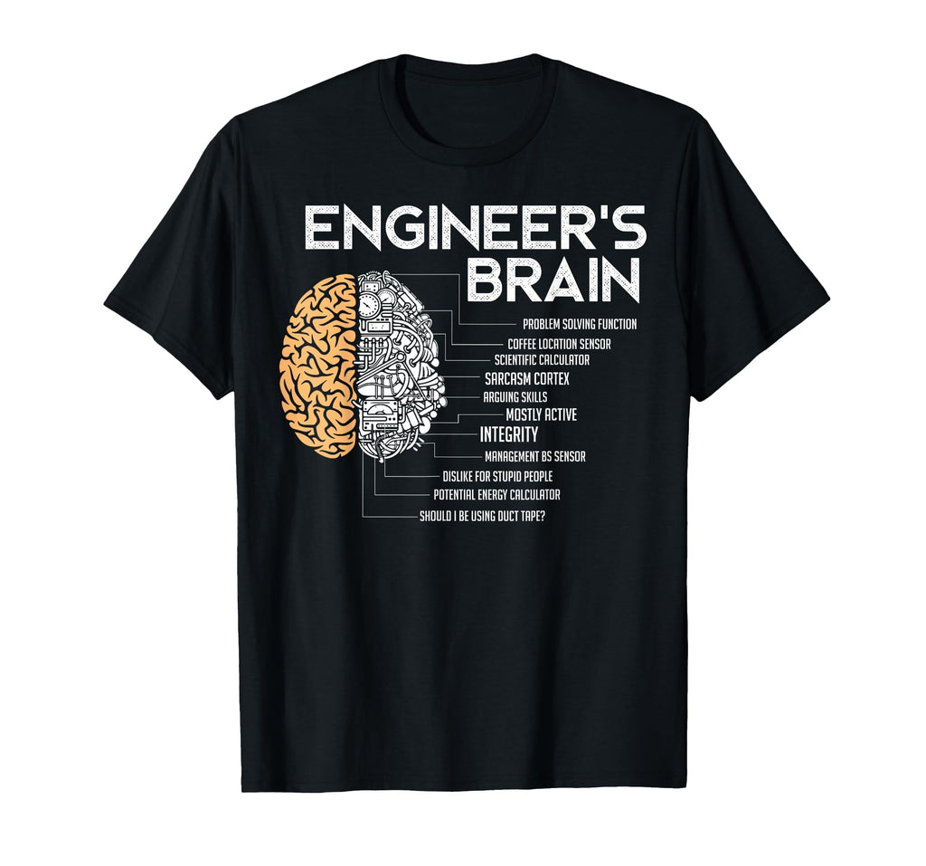 Engineer Engineers Brain Funny T-Shirt - Trendy Graphic for Adults - T-Shirt, Sweatshirt, Hoodie