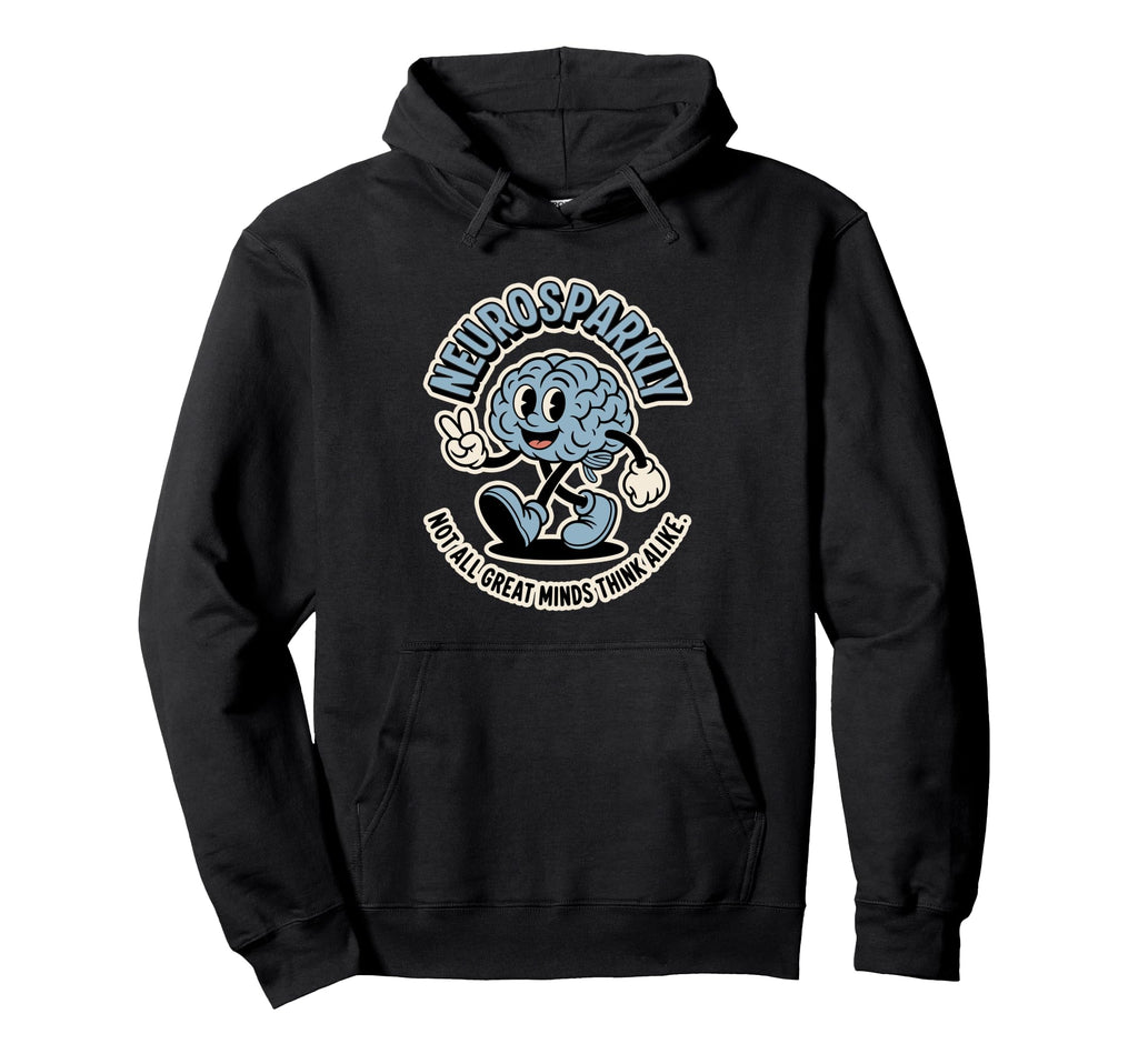 Neurosparkly Brain Neurodiversity Hoodie - Fun Novelty Design Unisex - T-Shirt, Sweatshirt, Hoodie