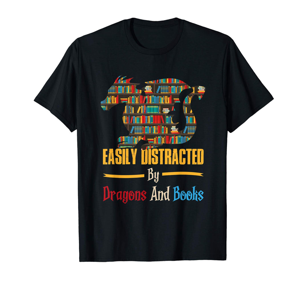 Easily Distracted Dragons And Books Sweatshirt - Custom Art Print Men Women - T-Shirt, Sweatshirt, Hoodie