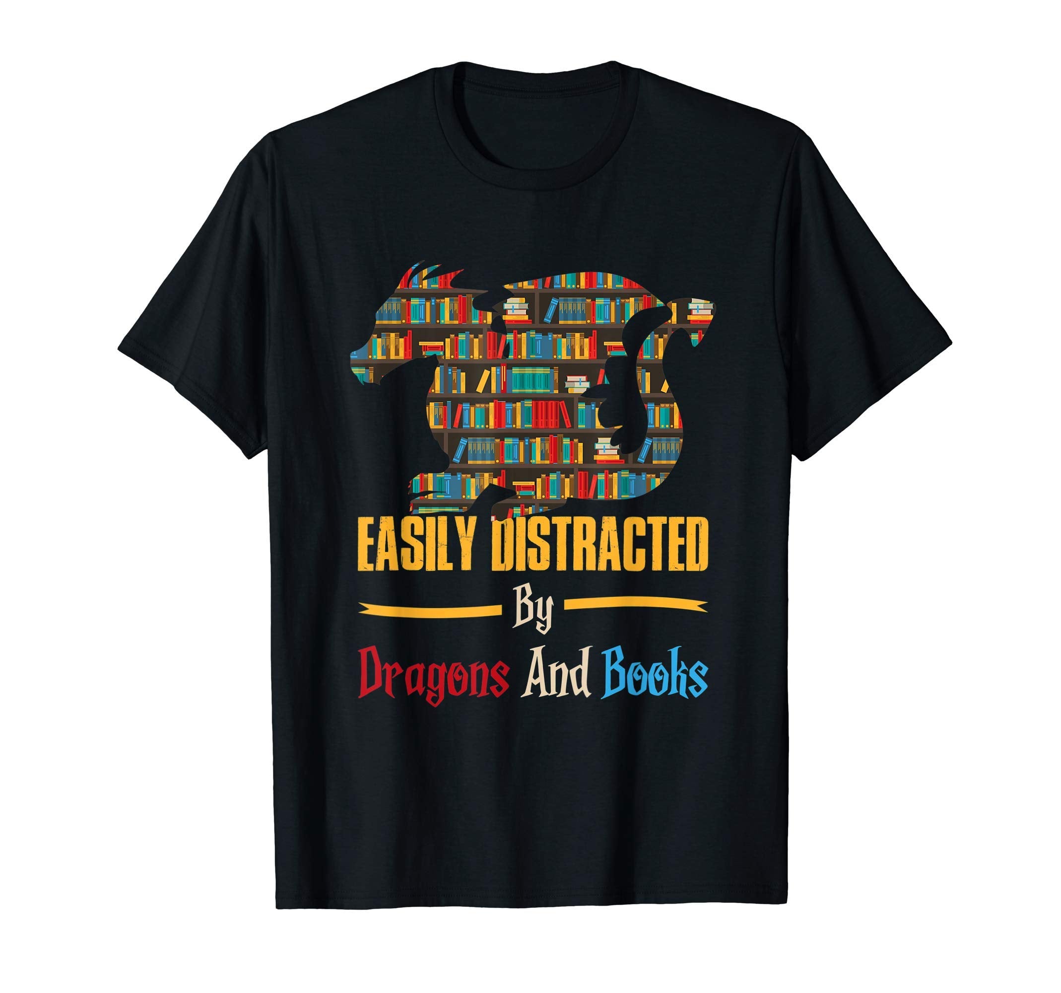 Easily Distracted Dragons And Books Sweatshirt - Custom Art Print Men Women - T-Shirt, Sweatshirt, Hoodie