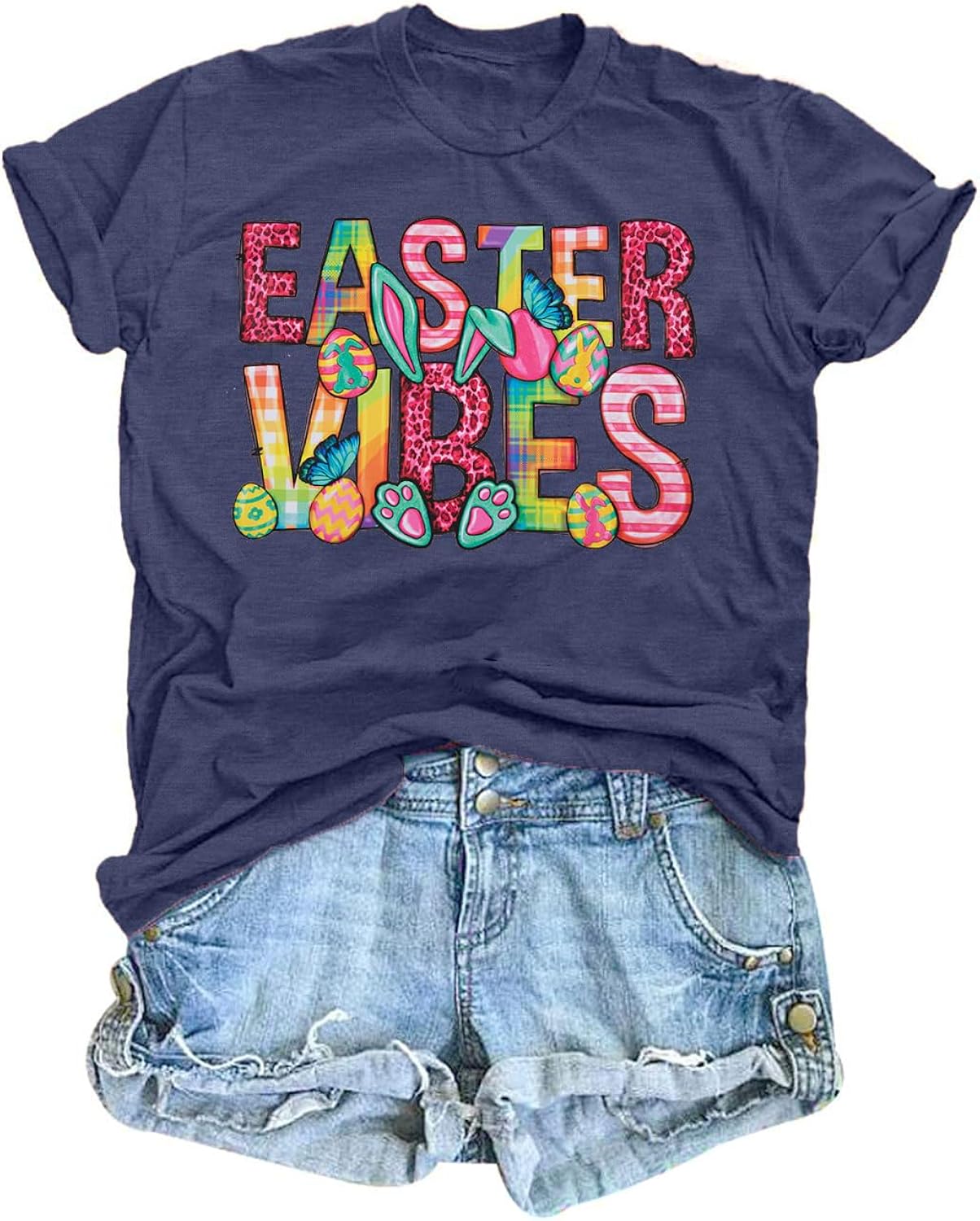 Happy Easter Shirt Women Bunny: Easter Tshirts Christian Religious Shirts Funny Inspirational Rabbit Eggs Graphic Tops - T-Shirt, Sweatshirt, Hoodie