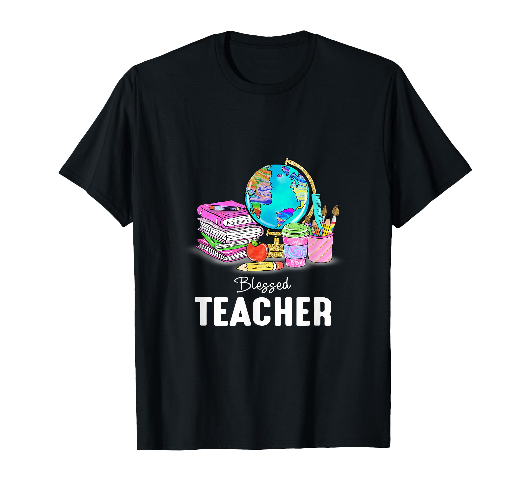 Blessed Teacher Books Coffee School T-Shirt - Aesthetic Graphic Men Women - T-Shirt, Sweatshirt, Hoodie