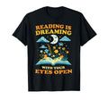 Reading Is Dreaming Eyes Open Book T-Shirt - Custom Art Print Men Women - T-Shirt, Sweatshirt, Hoodie