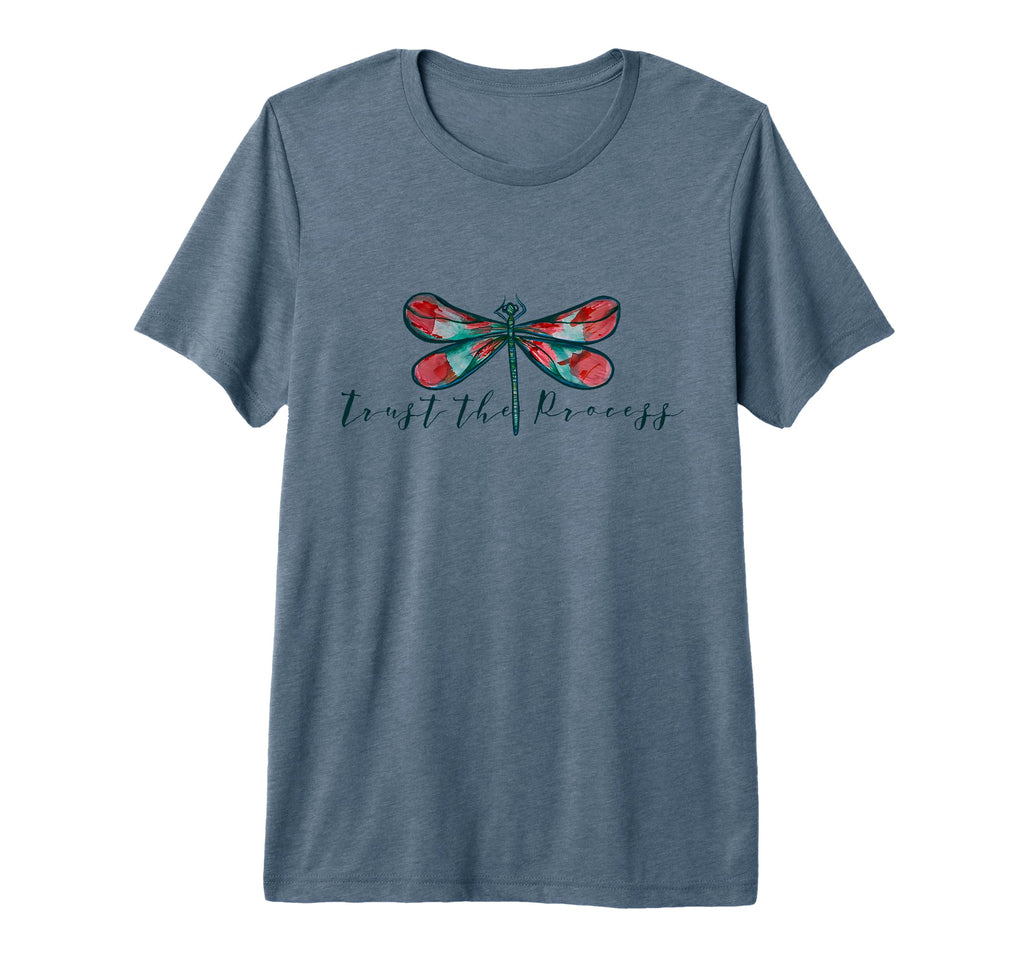 Trust Process Dragonfly Tri Blend T-Shirt - Trendy Graphic Unisex - T-Shirt, Sweatshirt, Hoodie