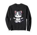 Meditation Cat Yoga Pose Relaxing Sweatshirt - Trendy Graphic Men Women - T-Shirt, Sweatshirt, Hoodie