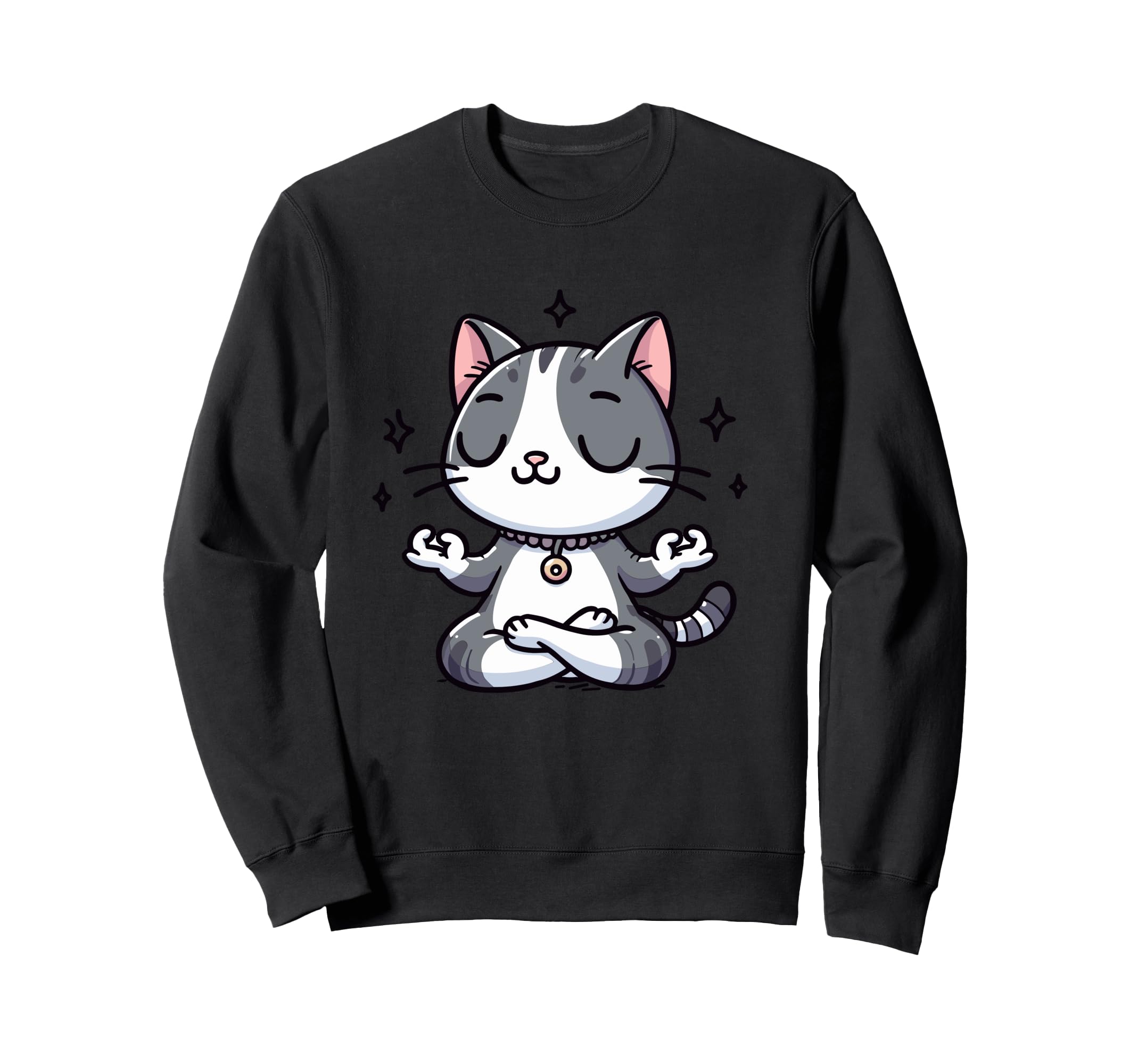 Meditation Cat Yoga Pose Relaxing Sweatshirt - Trendy Graphic Men Women - T-Shirt, Sweatshirt, Hoodie