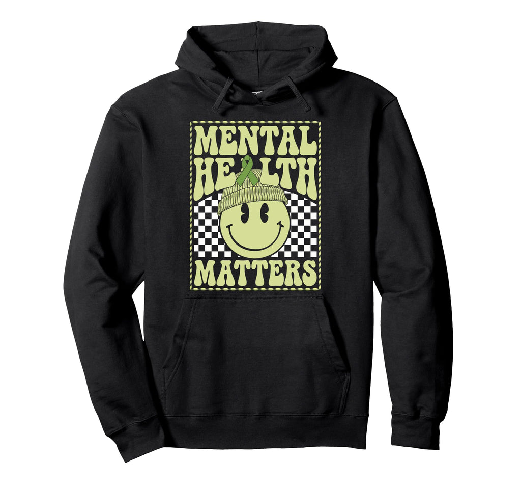 Groovy Mental Health Awareness Month Hoodie - Minimalist Print Unisex - T-Shirt, Sweatshirt, Hoodie