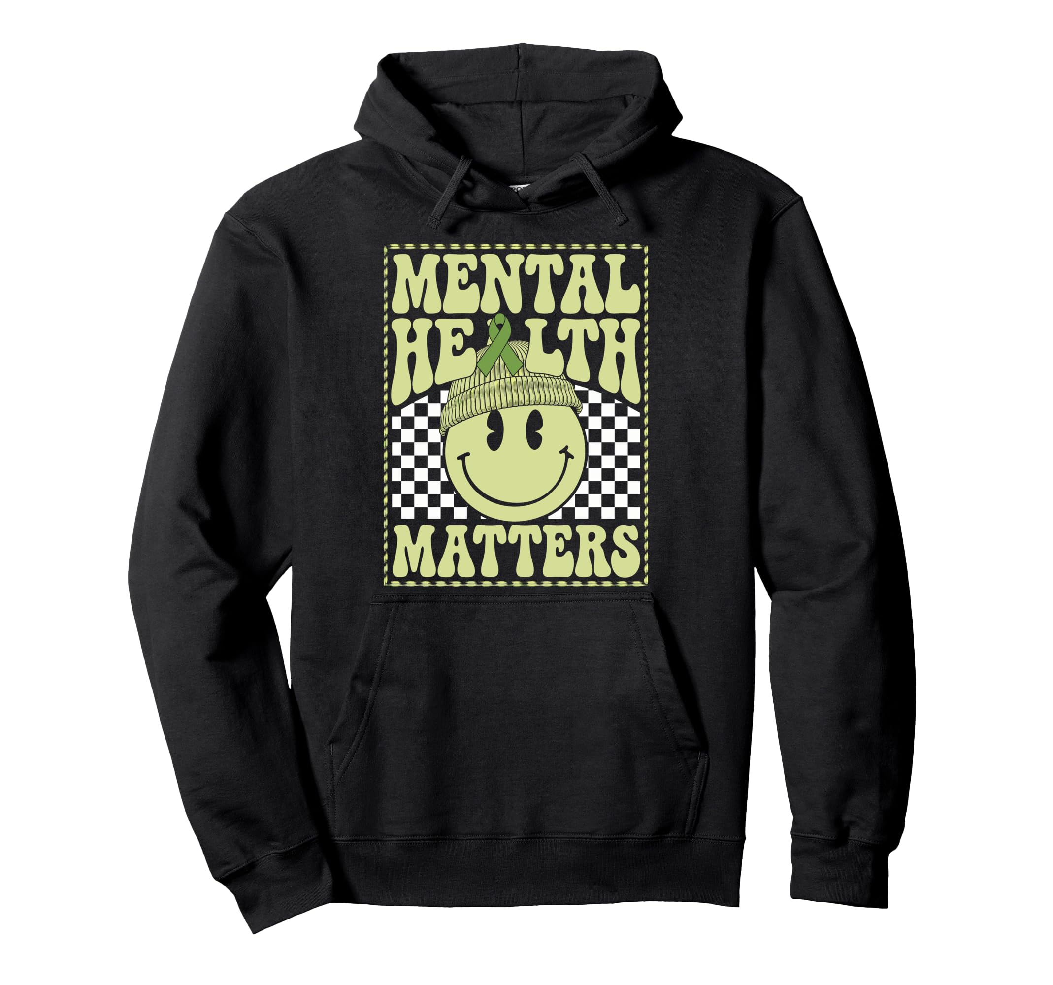 Groovy Mental Health Awareness Month Hoodie - Minimalist Print Unisex - T-Shirt, Sweatshirt, Hoodie