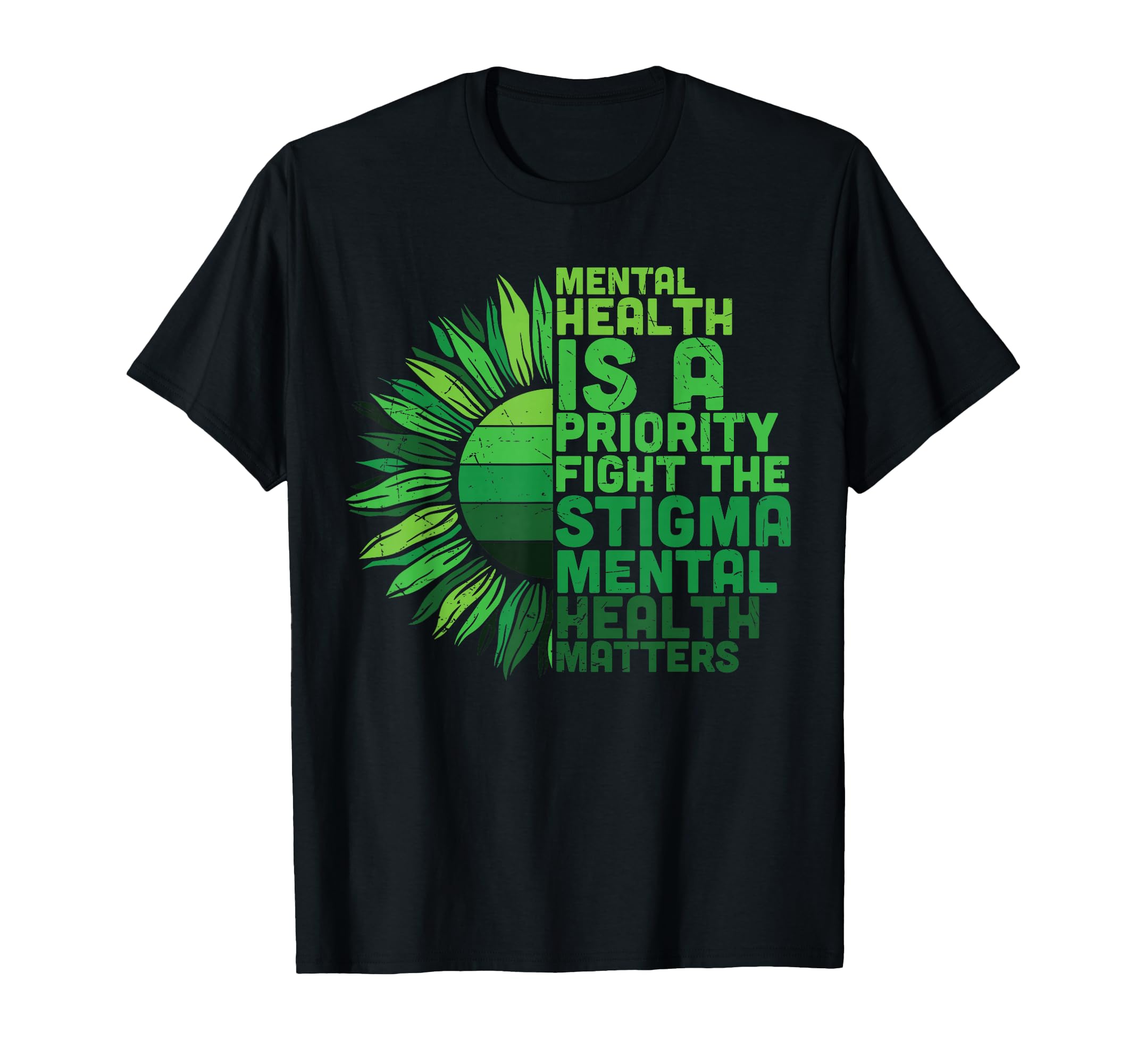 Green Ribbon Mental Health Awareness Items T-Shirt - Novelty Apparel Unisex - T-Shirt, Sweatshirt, Hoodie