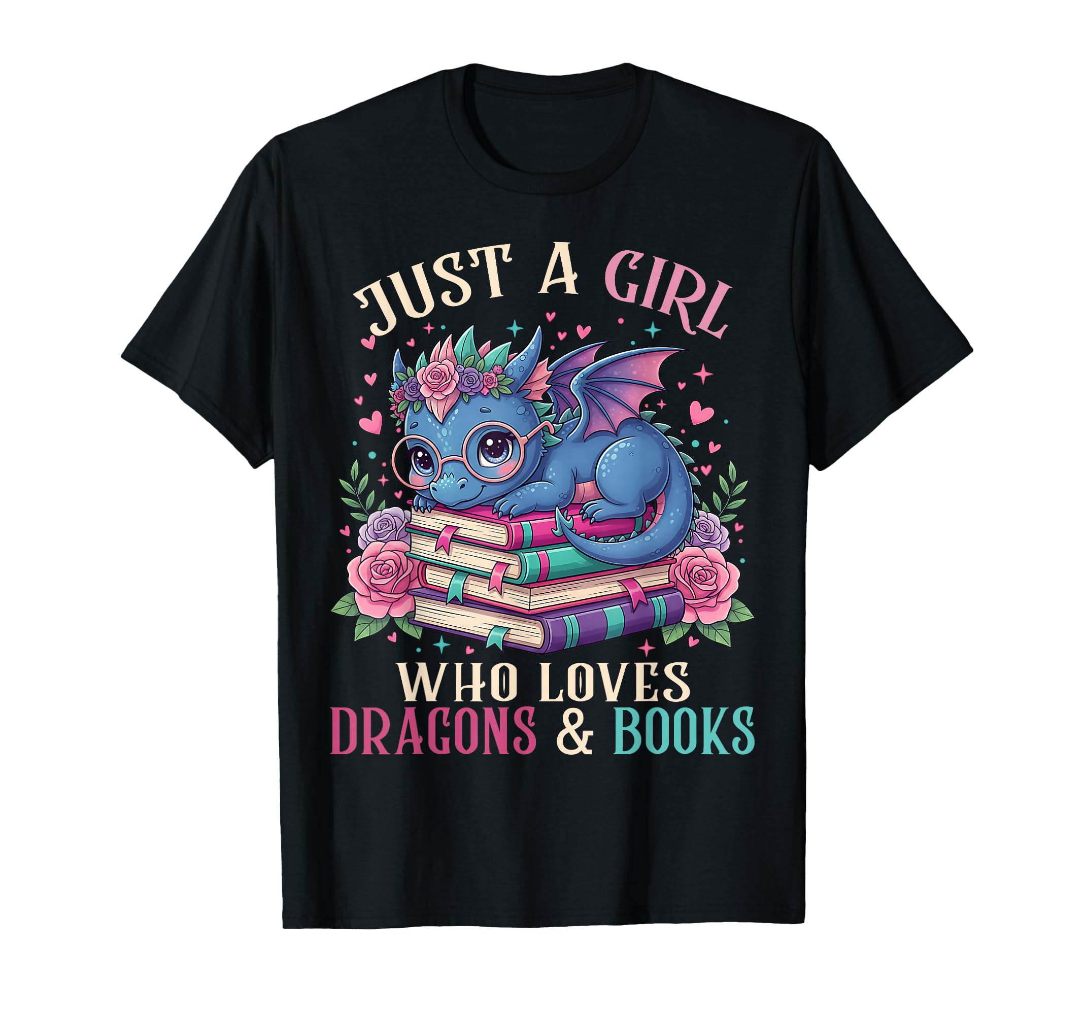 Reading Loves Dragons Books Librarian T-Shirt - Graphic Print for Adults - T-Shirt, Sweatshirt, Hoodie