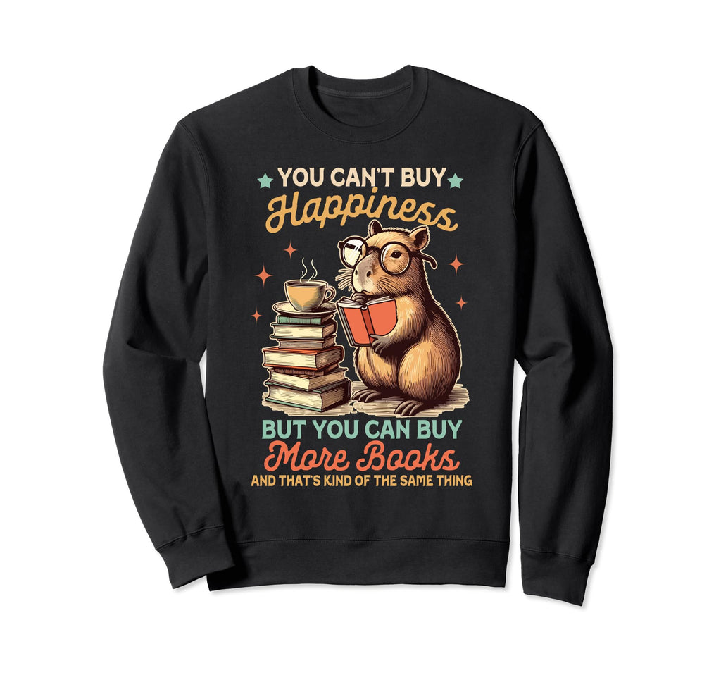Book Lover Bookish Capybara Sweatshirt - Casual Everyday Wear Men Women - T-Shirt, Sweatshirt, Hoodie