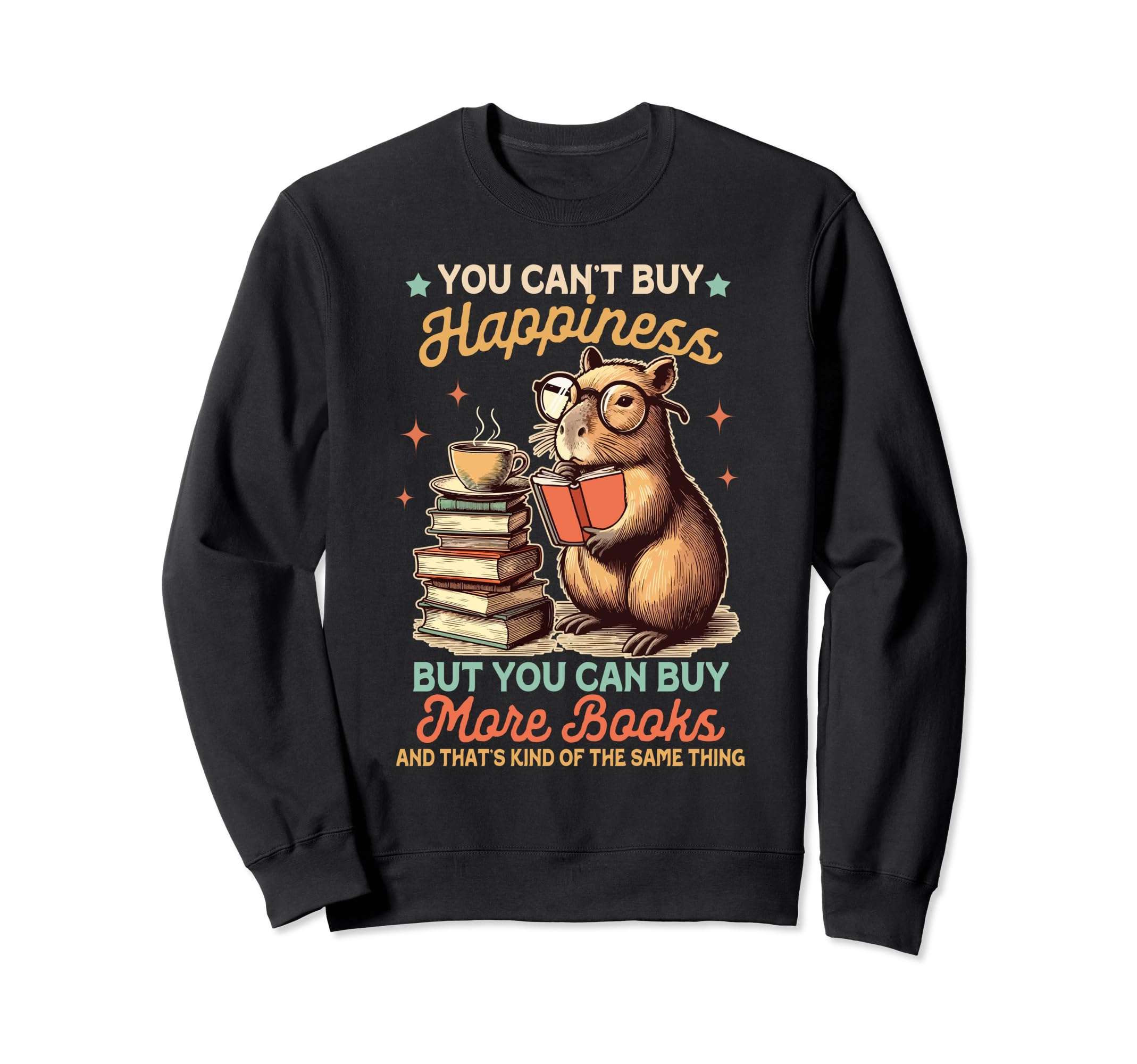 Book Lover Bookish Capybara Sweatshirt - Casual Everyday Wear Men Women - T-Shirt, Sweatshirt, Hoodie