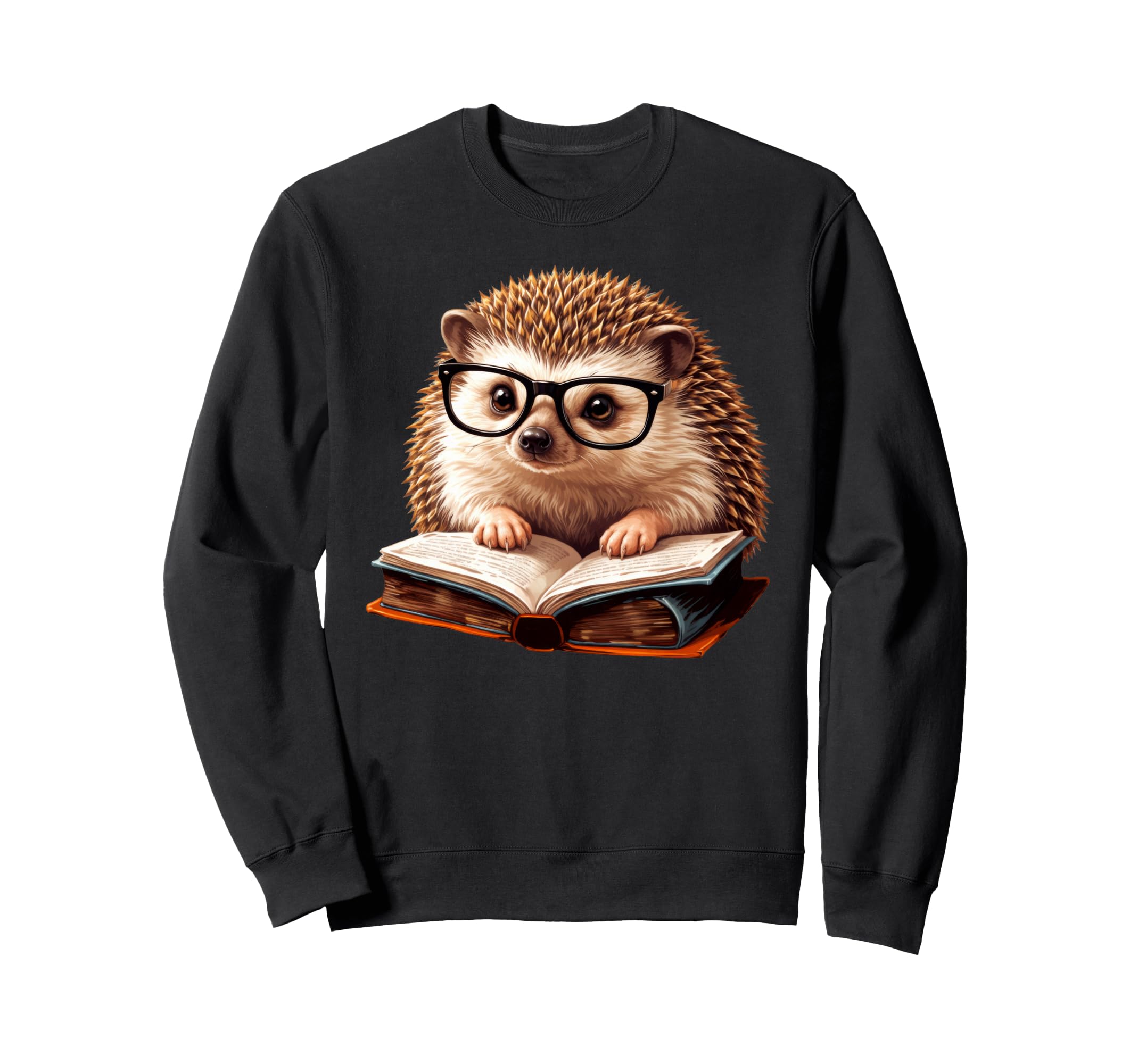 Hedgehog Reading Book Nerd Sweatshirt - Aesthetic Graphic for Adults - T-Shirt, Sweatshirt, Hoodie