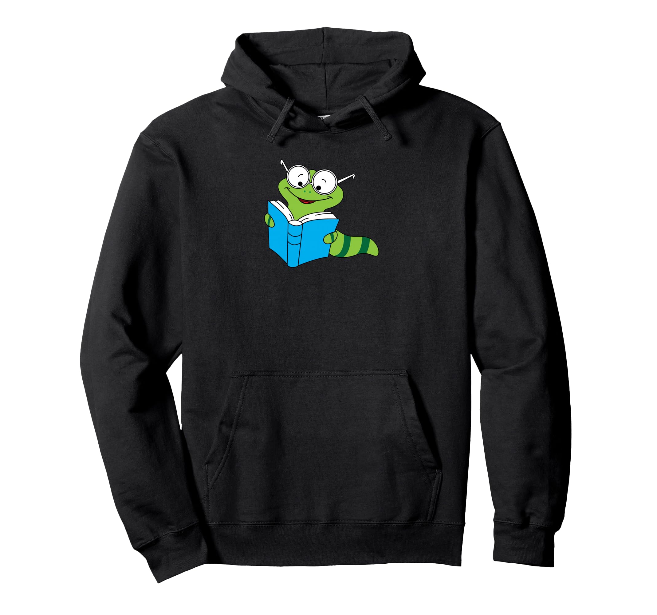 Bookworm Nerd Reading Illustration Hoodie - Fun Novelty Design Unisex - T-Shirt, Sweatshirt, Hoodie