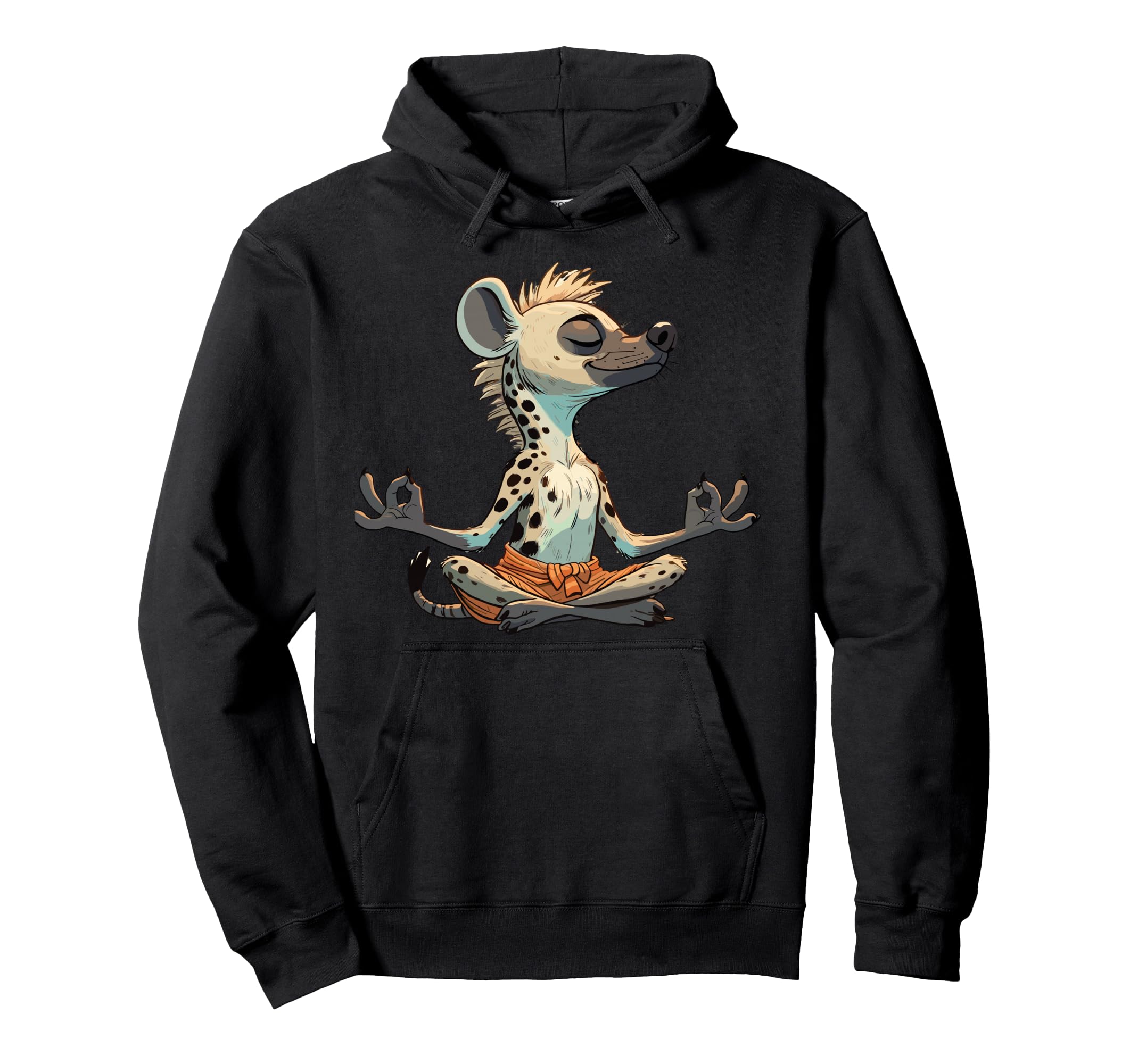 Meditation Hyena Yoga Pose Relaxing Hoodie - Graphic Print for Adults - T-Shirt, Sweatshirt, Hoodie