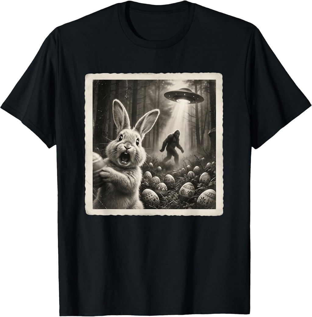 Easter Bunny Bigfoot Selfie UFO Alien Apparel Unisex T-shirt, Sweatshirt, Hoodie, Long Sleeve Tee - T-Shirt, Sweatshirt, Hoodie