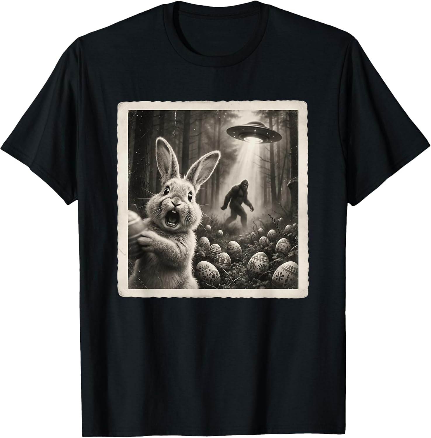 Easter Bunny Bigfoot Selfie UFO Alien Apparel Unisex T-shirt, Sweatshirt, Hoodie, Long Sleeve Tee - T-Shirt, Sweatshirt, Hoodie