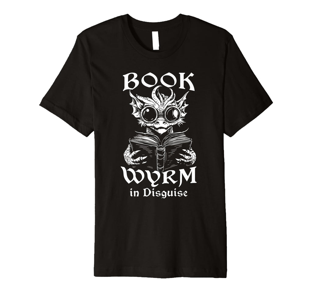 Bookwyrm Dragon Wyrm Fantasy Book T-Shirt - Fun Novelty Design Men Women - T-Shirt, Sweatshirt, Hoodie