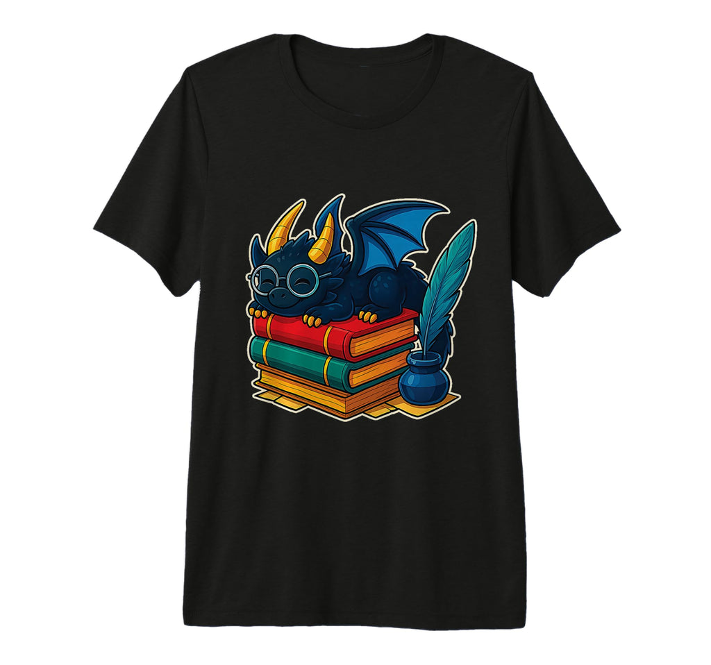 Book Dragon Glasses Reading Library T-Shirt - Streetwear Style for Adults - T-Shirt, Sweatshirt, Hoodie