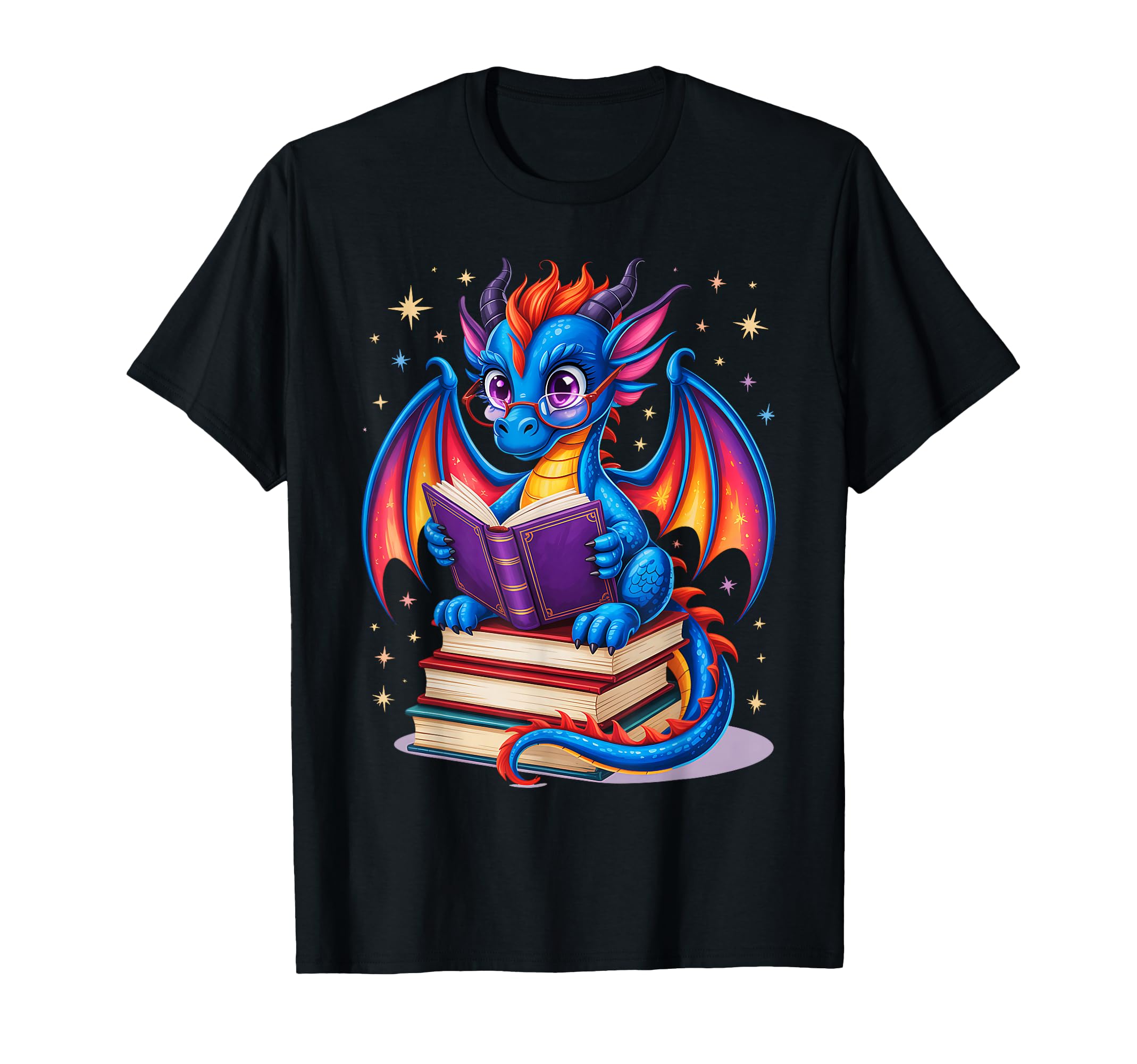 Dragon Reading Book Bookworm T-Shirt - Unique Graphic Men Women - T-Shirt, Sweatshirt, Hoodie