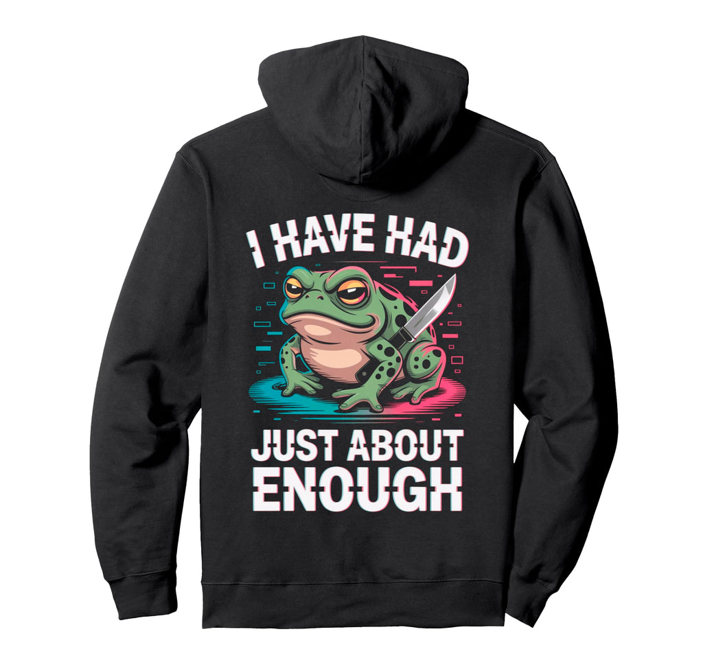Grumpy Frog And Knife Relatable Glitch Hoodie - Custom Art Print Unisex - T-Shirt, Sweatshirt, Hoodie