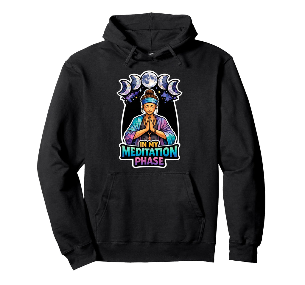 Moon Meditation Lunar Mindfulness Hoodie - Aesthetic Graphic Men Women - T-Shirt, Sweatshirt, Hoodie