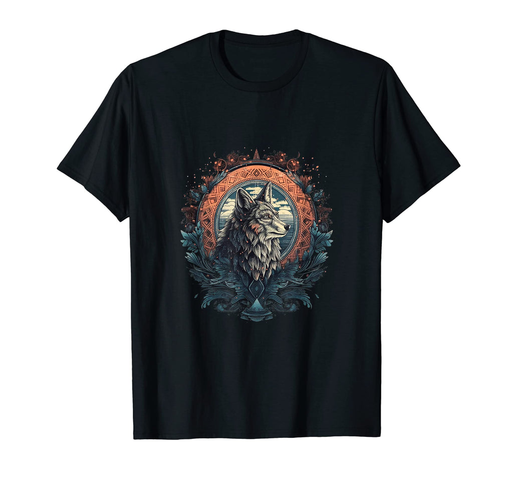 Yoga Wolf Meditation Moon Mindfulness T-Shirt - Custom Art Print Unisex - T-Shirt, Sweatshirt, Hoodie