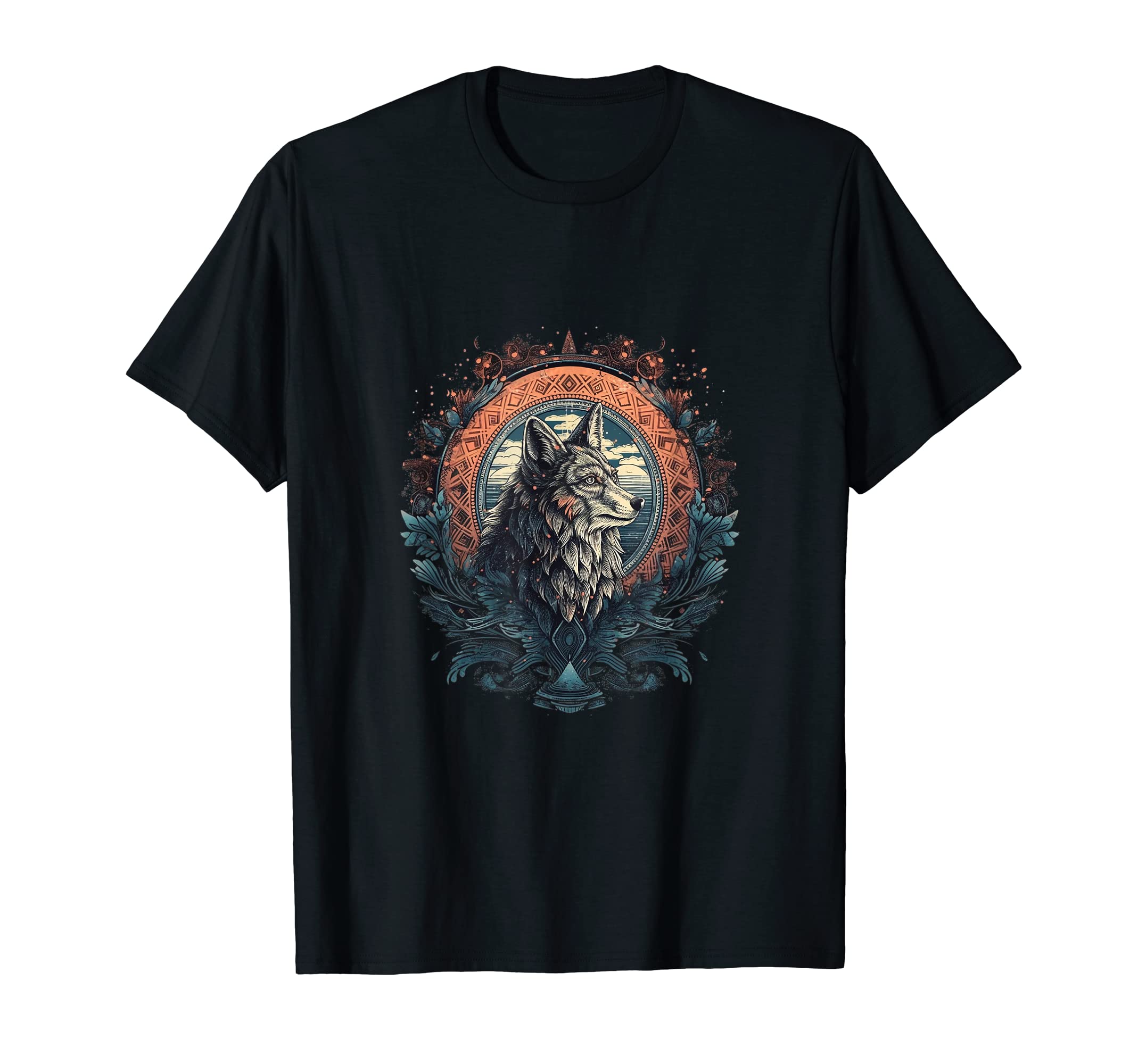 Yoga Wolf Meditation Moon Mindfulness T-Shirt - Custom Art Print Unisex - T-Shirt, Sweatshirt, Hoodie