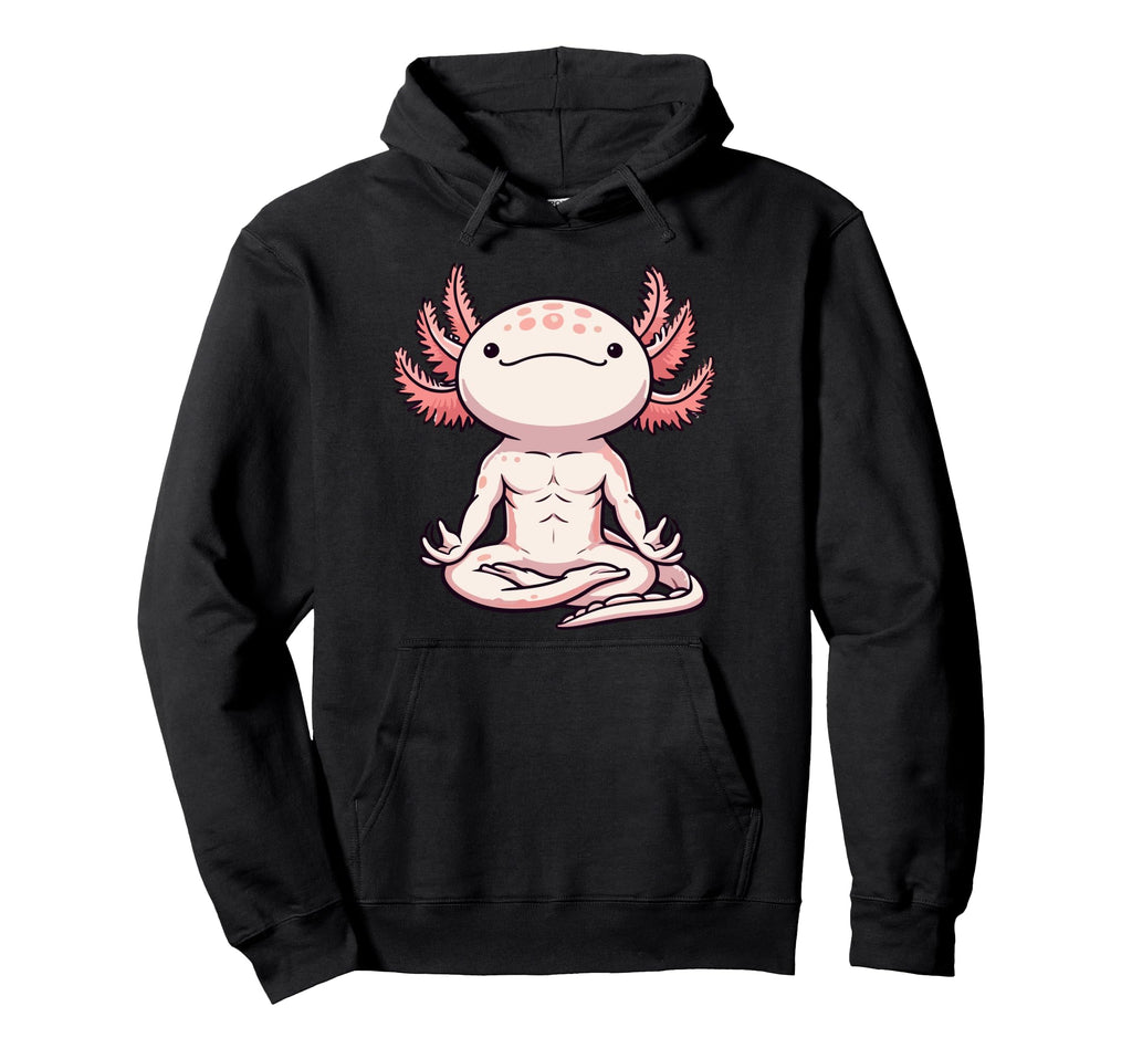 Meditation Axolotl Yoga Pose Hoodie - Aesthetic Graphic for Adults - T-Shirt, Sweatshirt, Hoodie