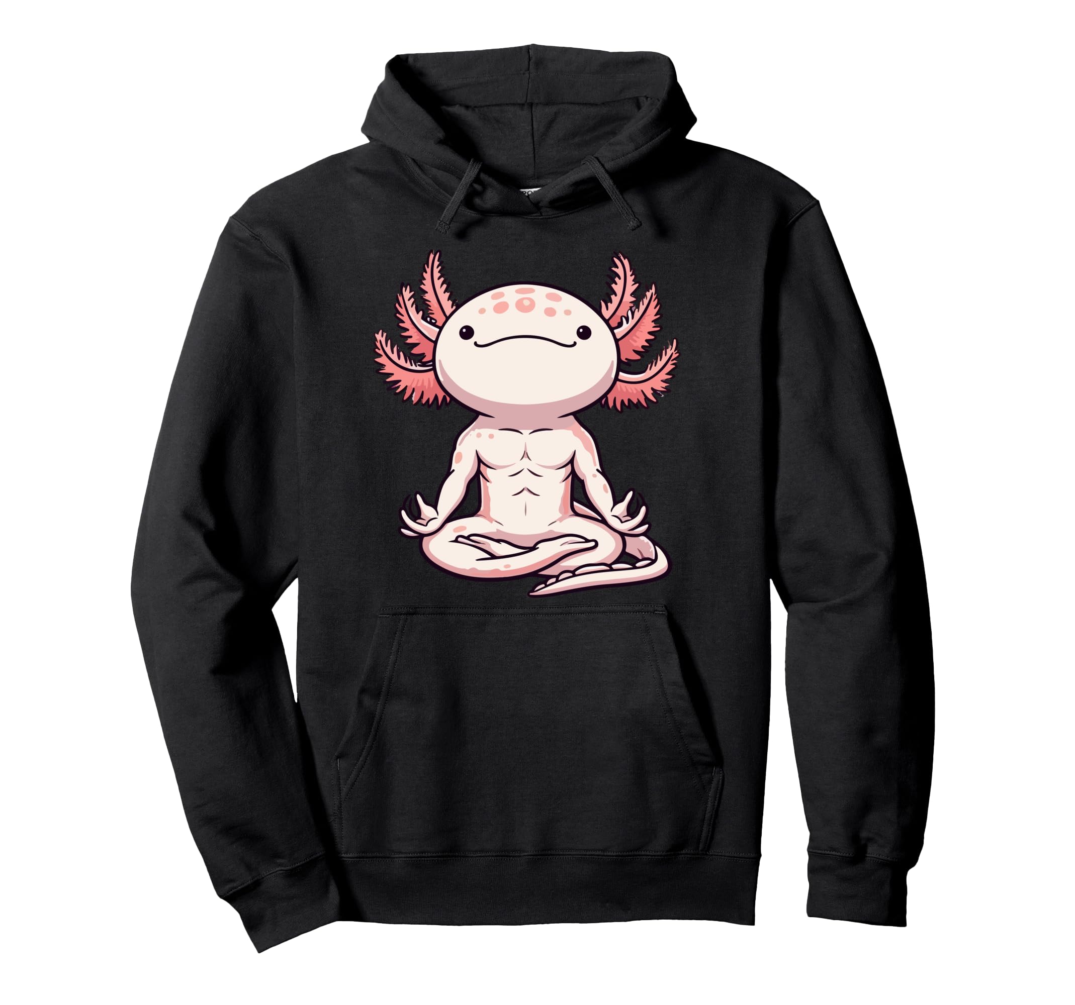 Meditation Axolotl Yoga Pose Hoodie - Aesthetic Graphic for Adults - T-Shirt, Sweatshirt, Hoodie
