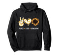 Peace Love Sunshine Sunflower Hippie Hoodie - Aesthetic Graphic for Adults - T-Shirt, Sweatshirt, Hoodie