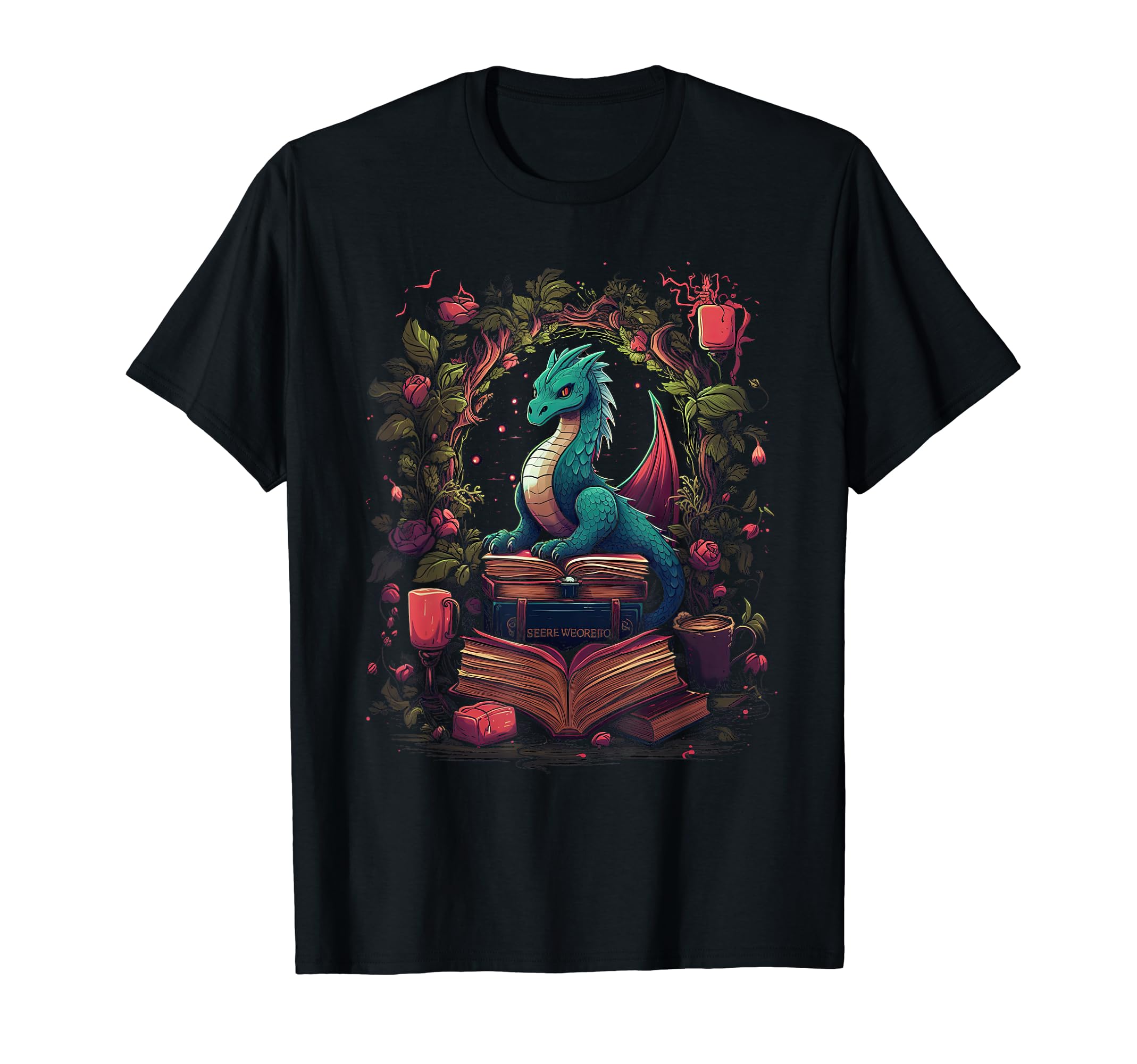 Book Dragon Reading Books Bookworm T-Shirt - Minimalist Print Men Women - T-Shirt, Sweatshirt, Hoodie