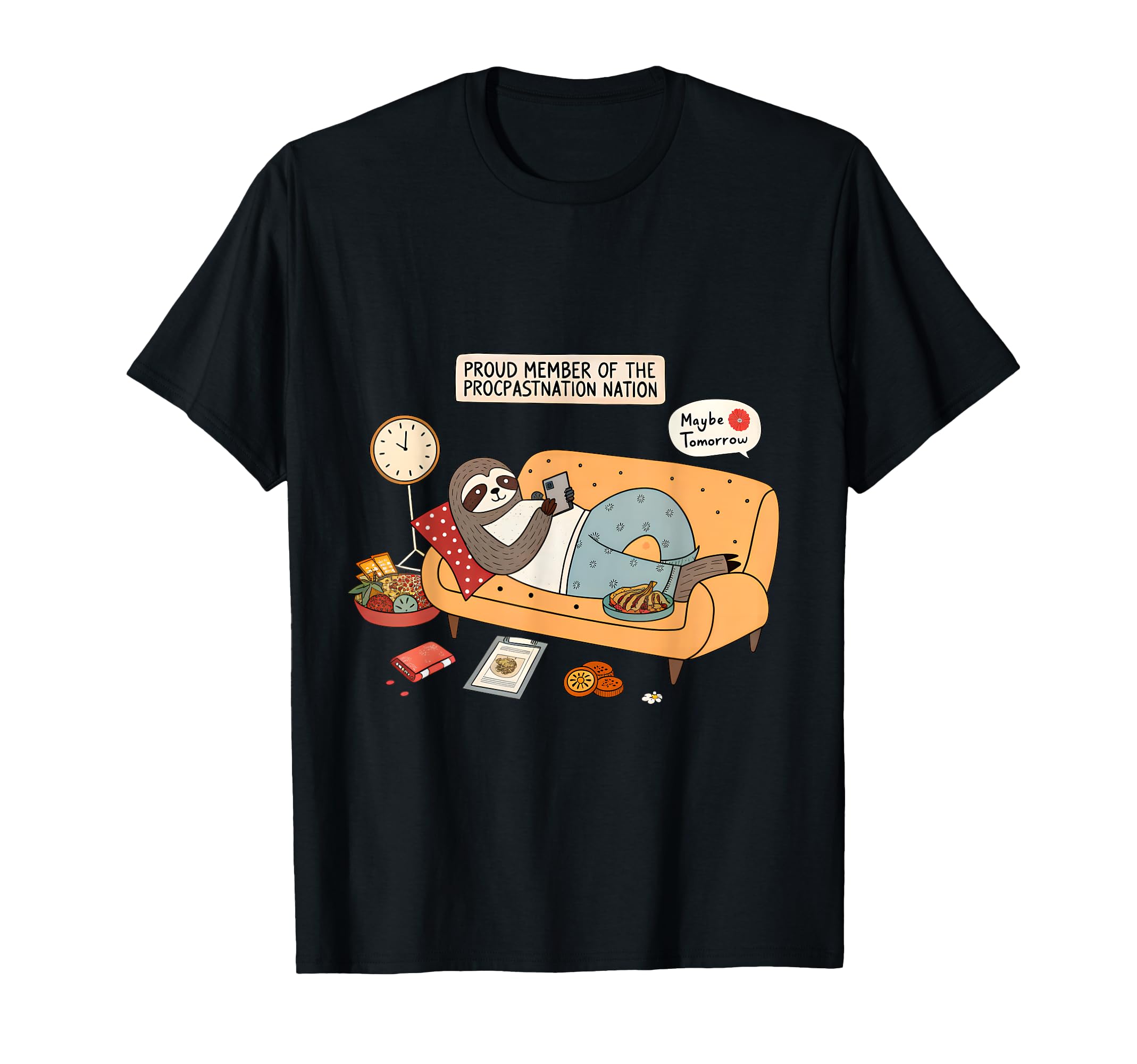 Funny Lazy Sloth Time Wasters And T-Shirt - Minimalist Print for Adults - T-Shirt, Sweatshirt, Hoodie